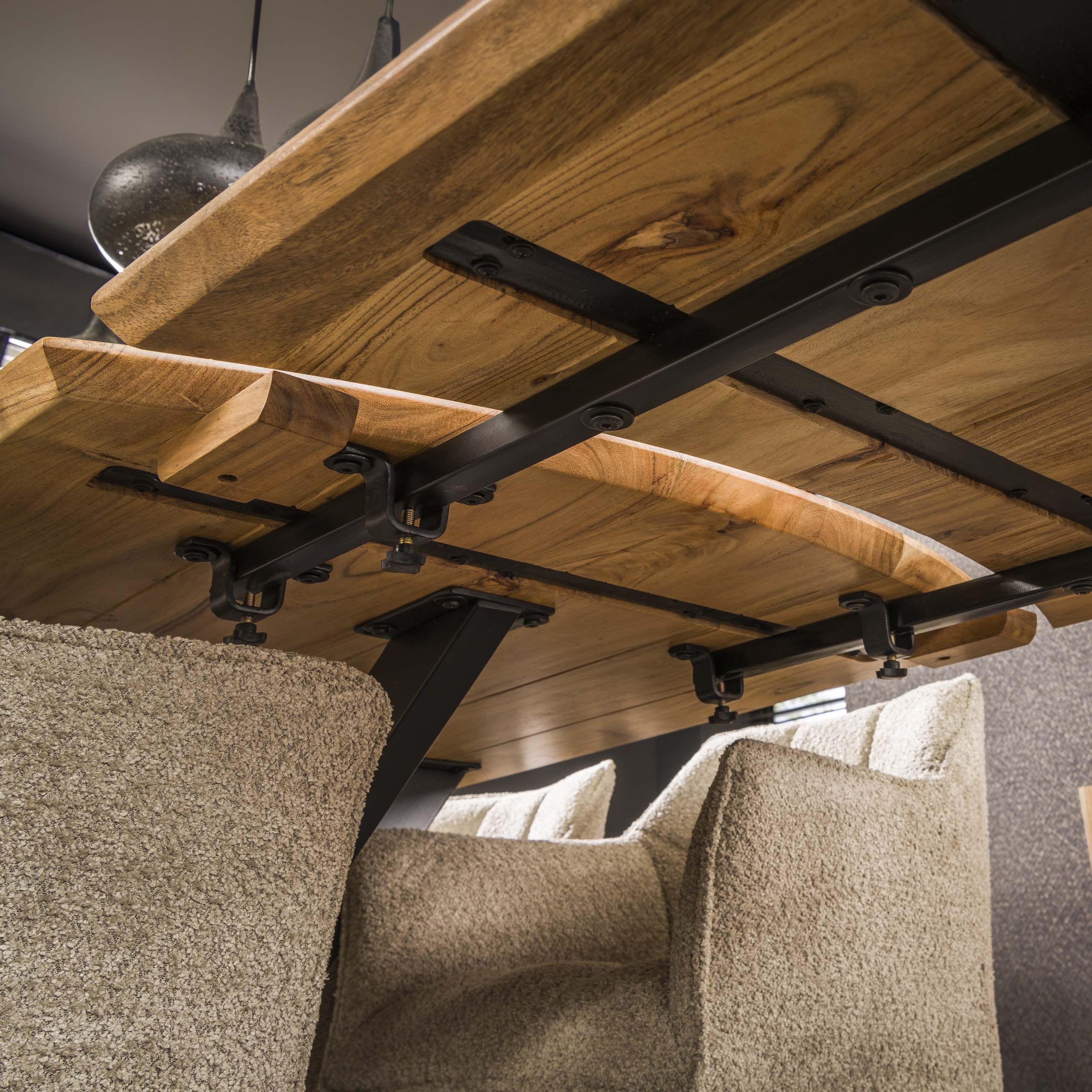 Matsalsbord förläng 175/275 / Solid akacia naturell