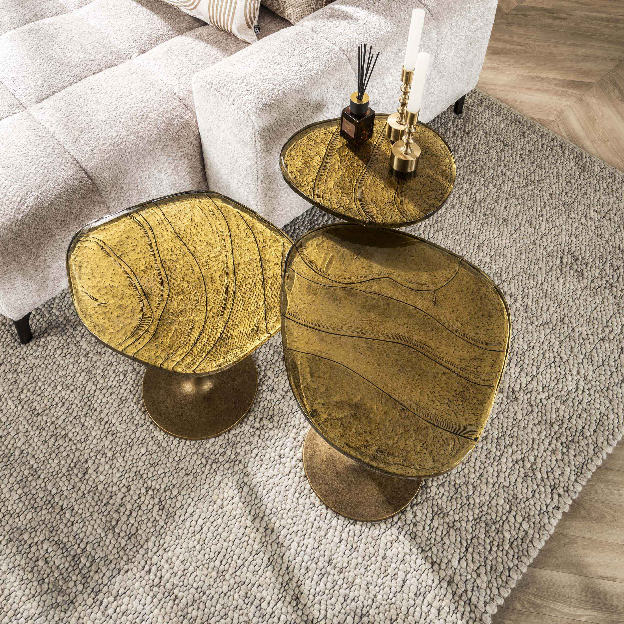 Sidobord Eclipse low - Antikt guld