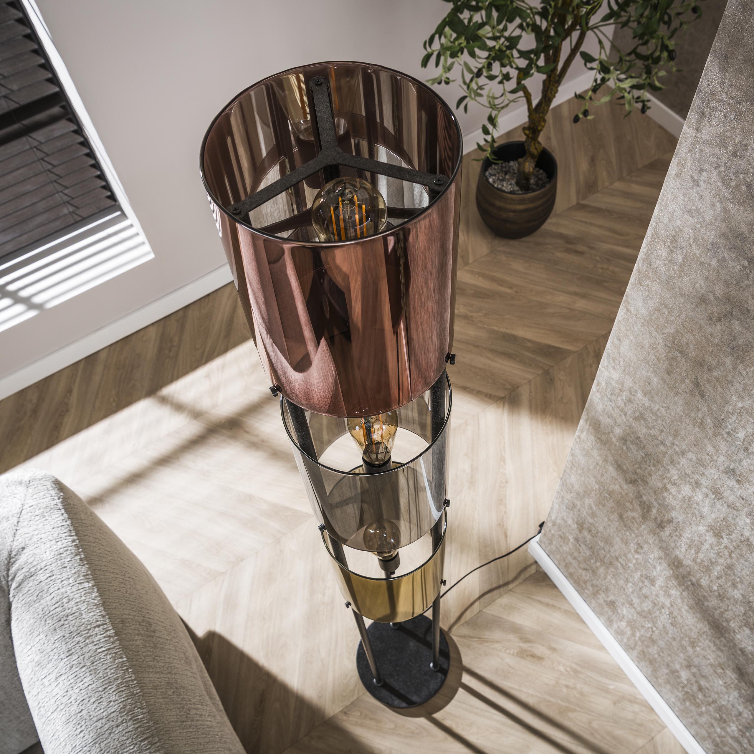 Golvlampa Lucente Tricolore 3-light - Artic svart