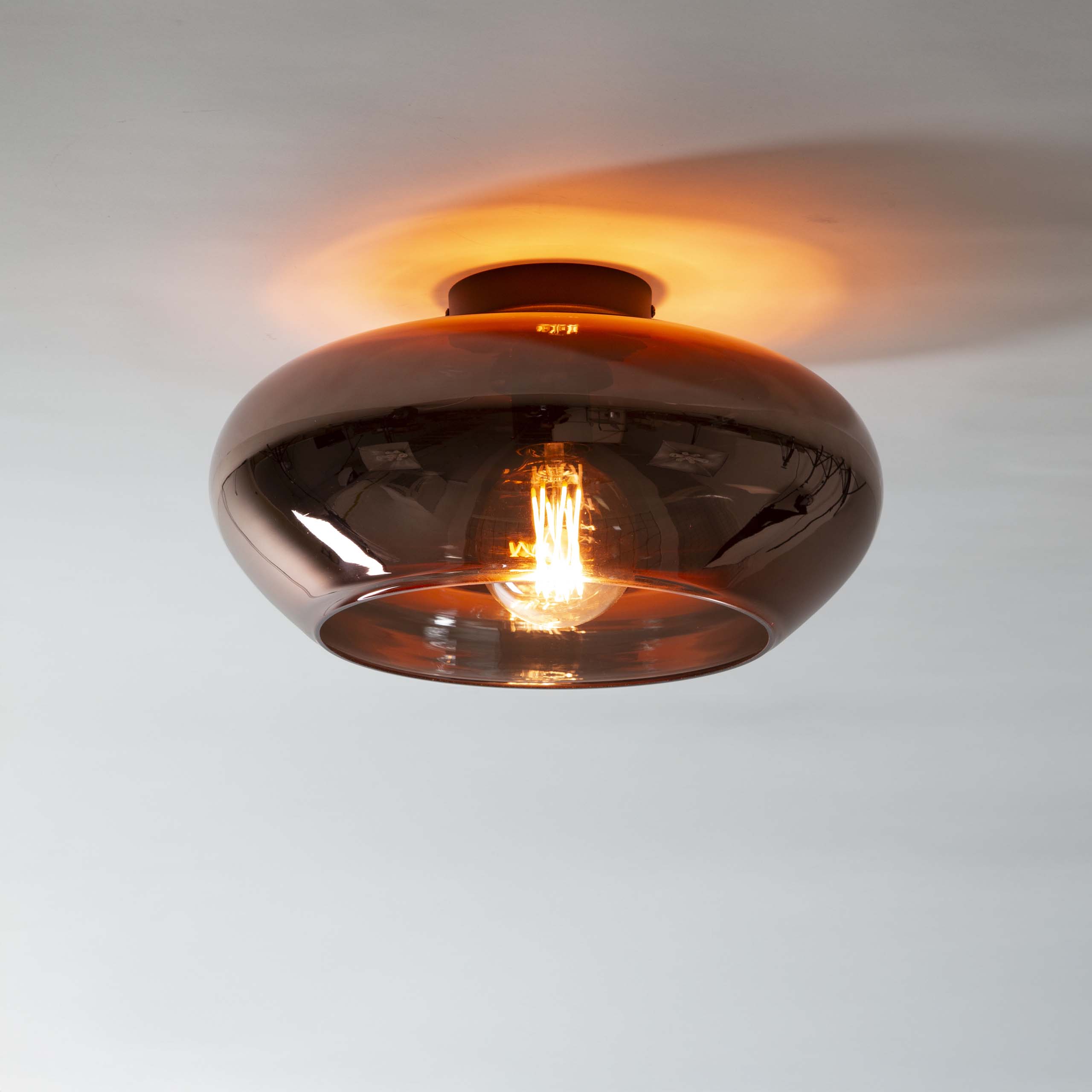 Taklampa förhöjningsglas / Kopparfärgat glas