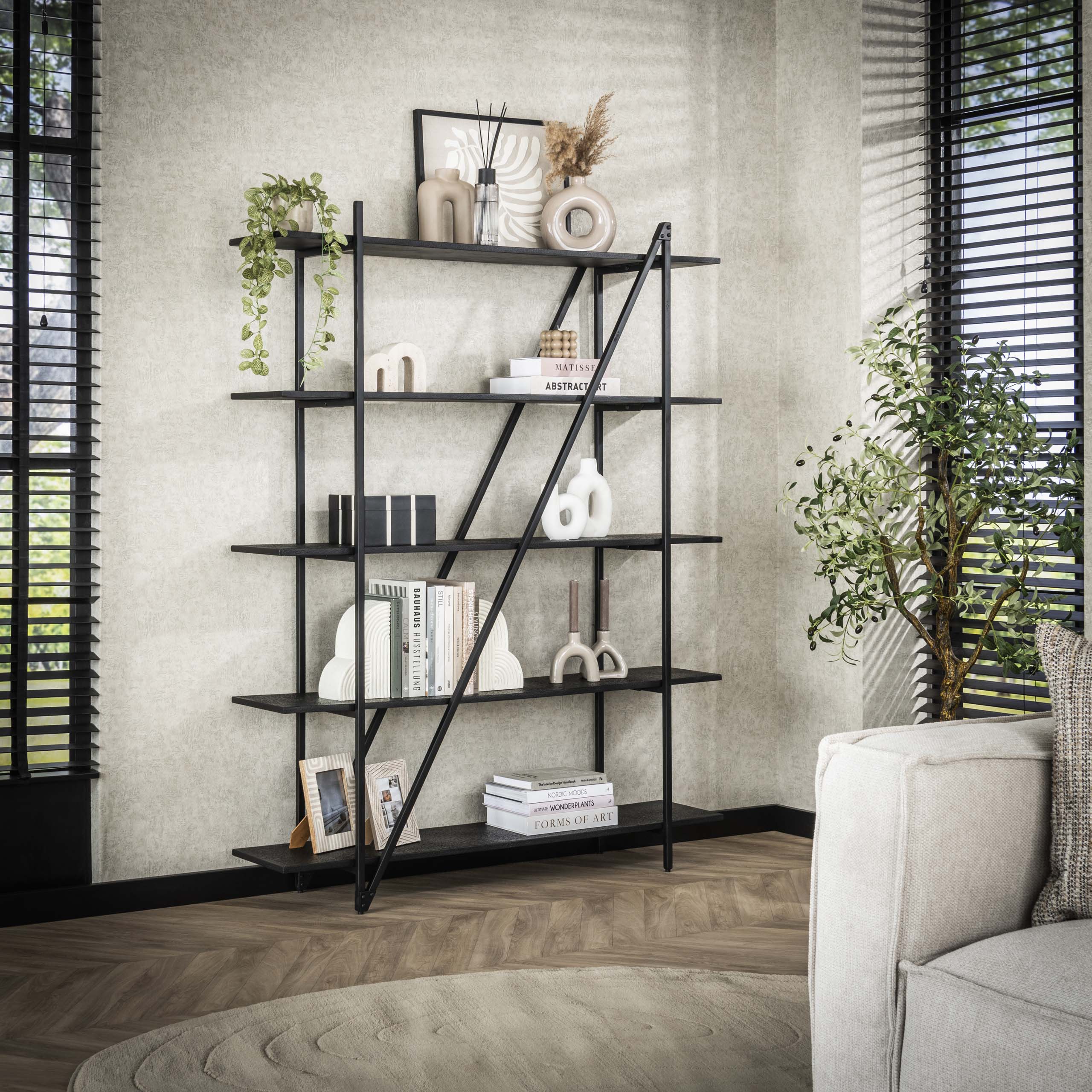 Väggställ Piega 5-lagers 140 cm - Grå