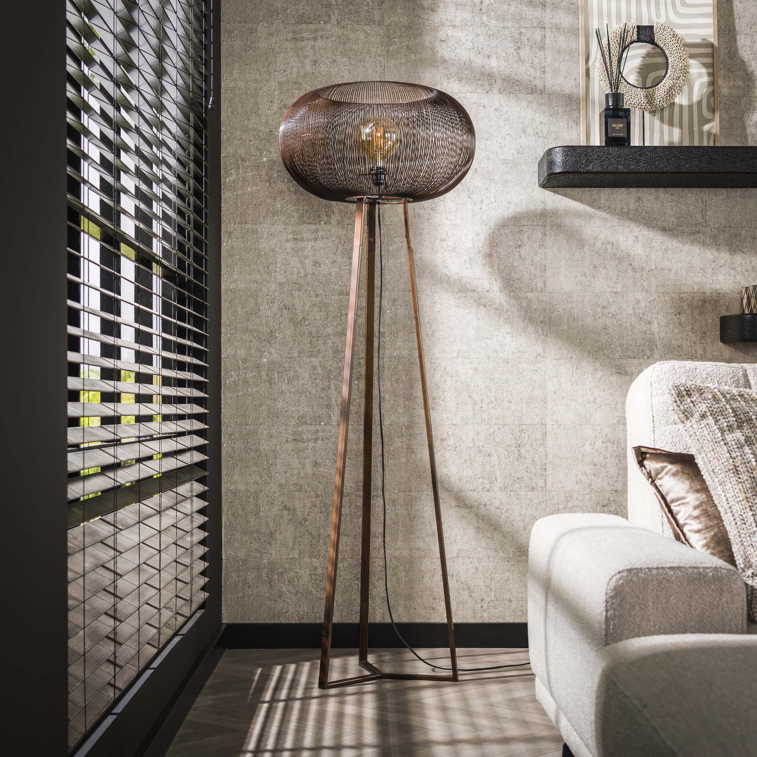 Golvlampa Copper Twist 1-light - Svart nickel