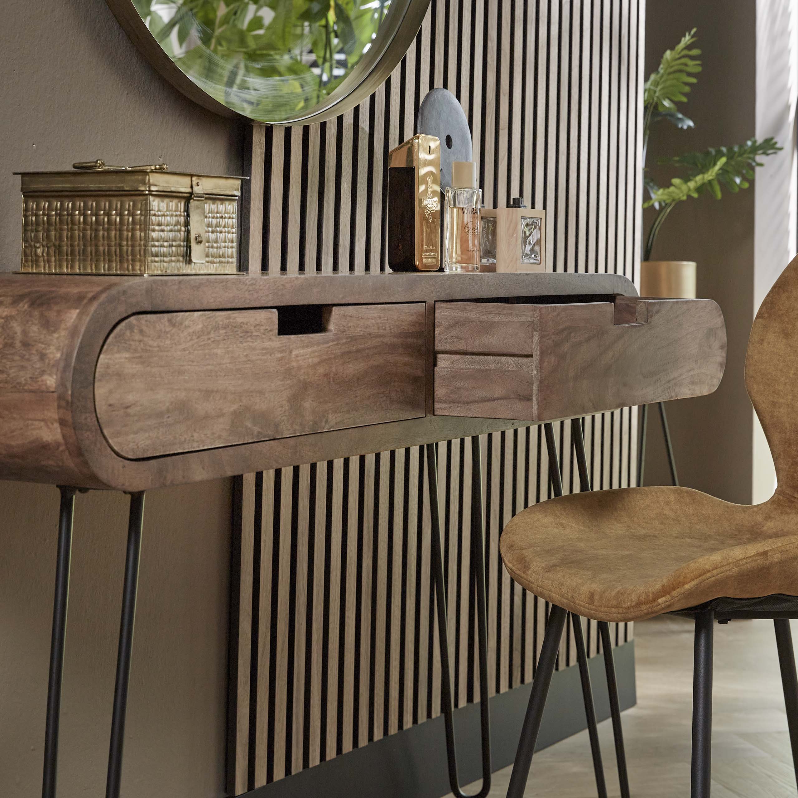 Sminkbord 2L fat / Solid mangosandfärg