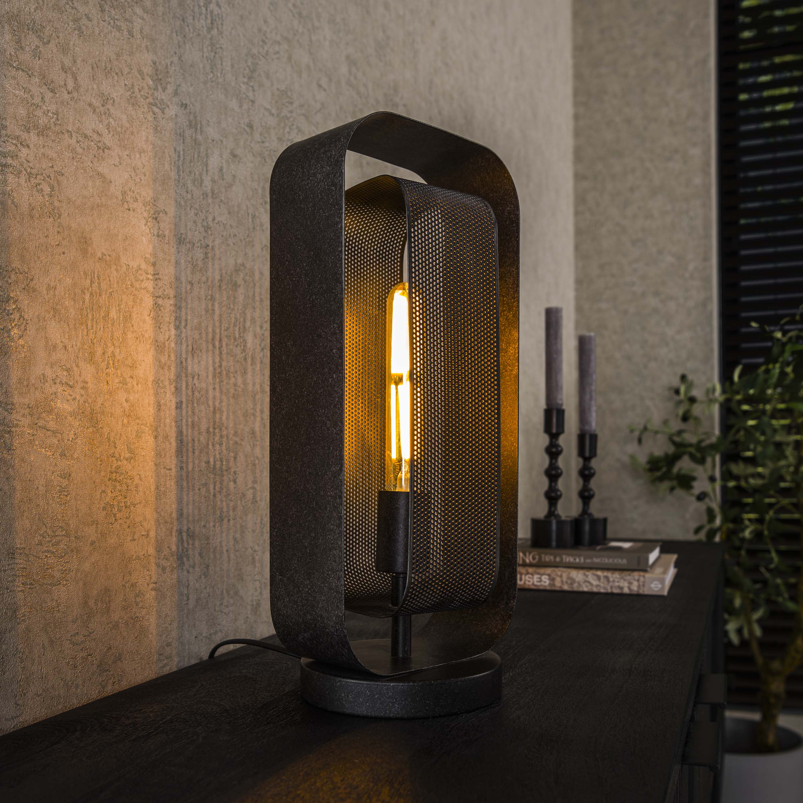 Bordslampa 1L mesh rotate / Artic svart