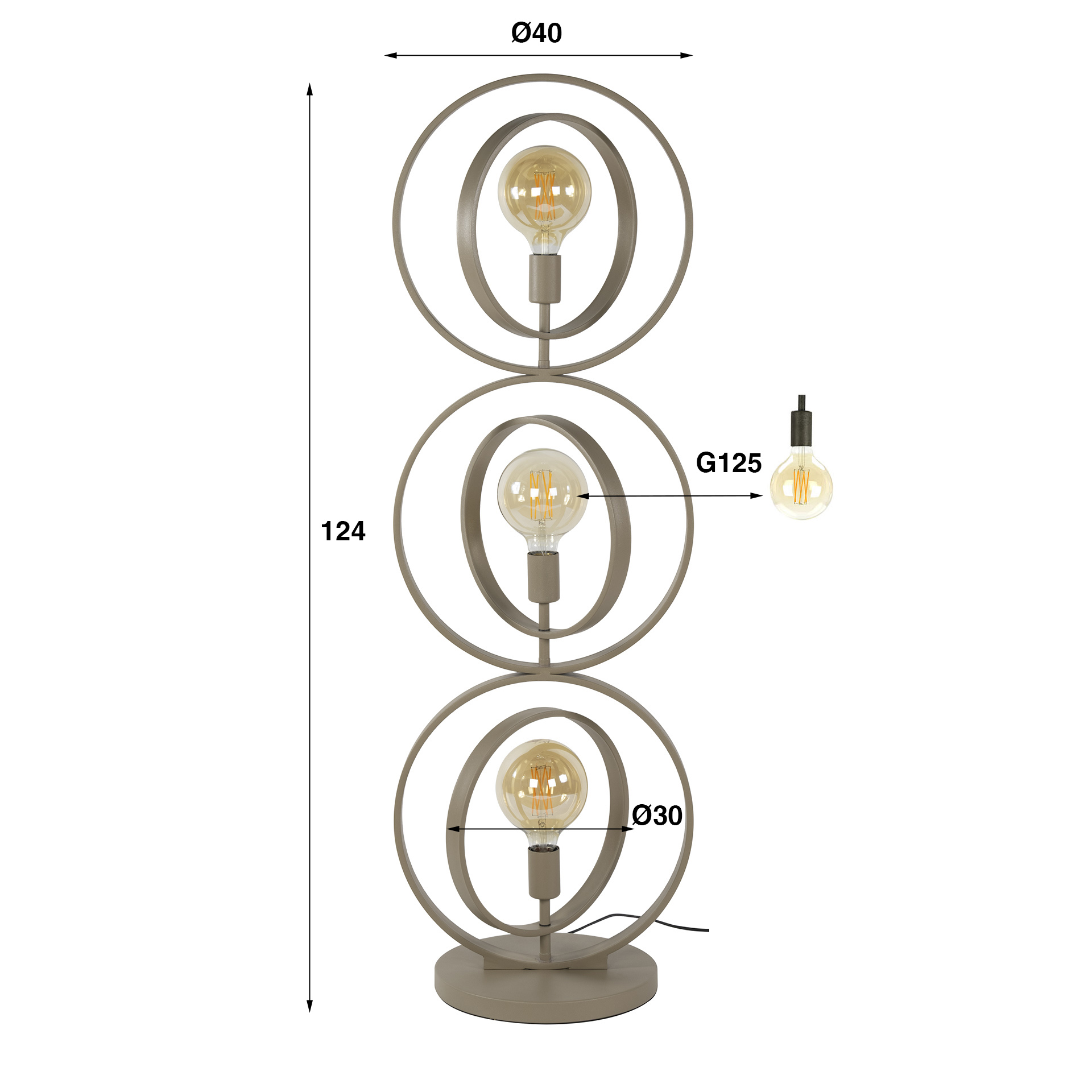 Golvlampa Turn Around 3-ljus - Beige