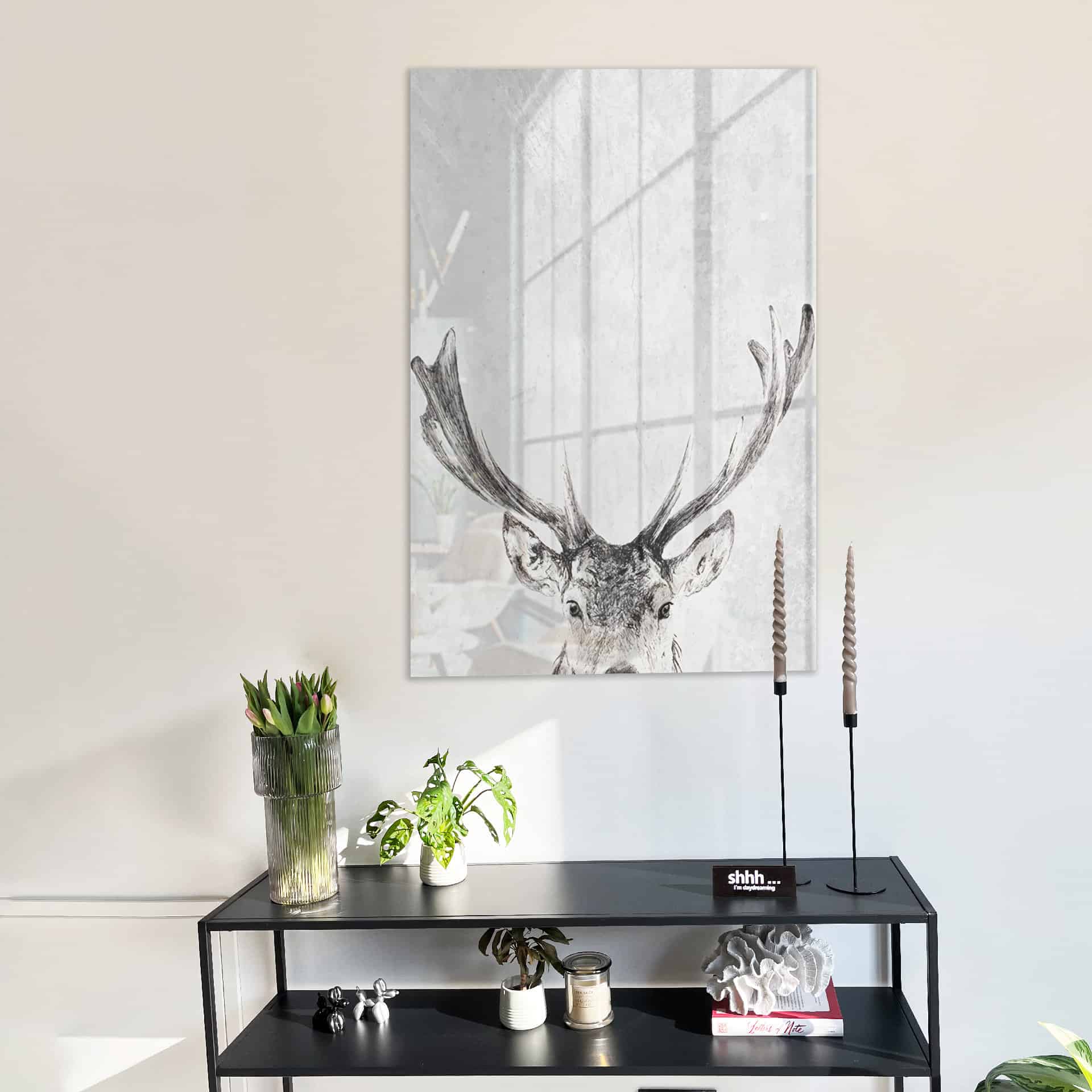 Reindeer in snow - Glas