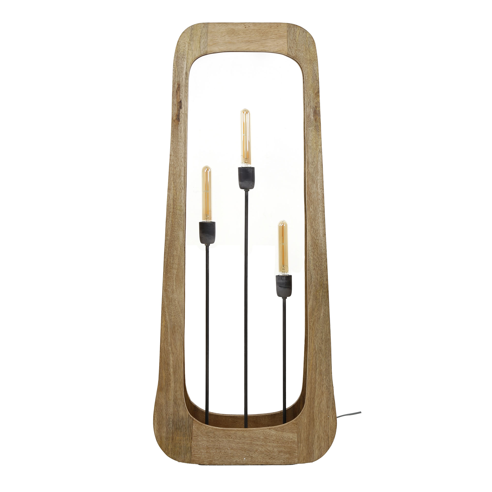 Golvlampa 3L bray / Solid mango naturell