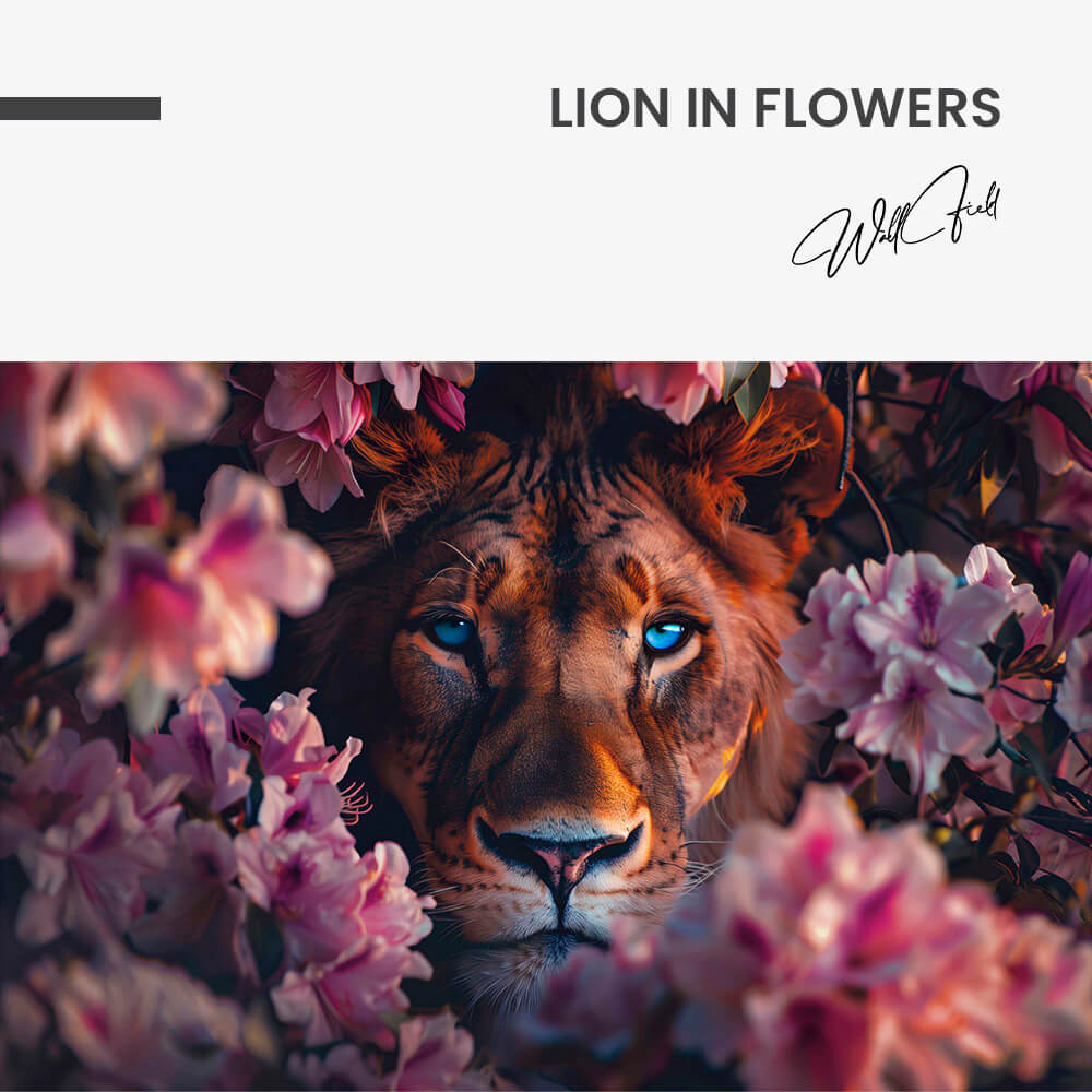 Lion in Flowers II – Glass