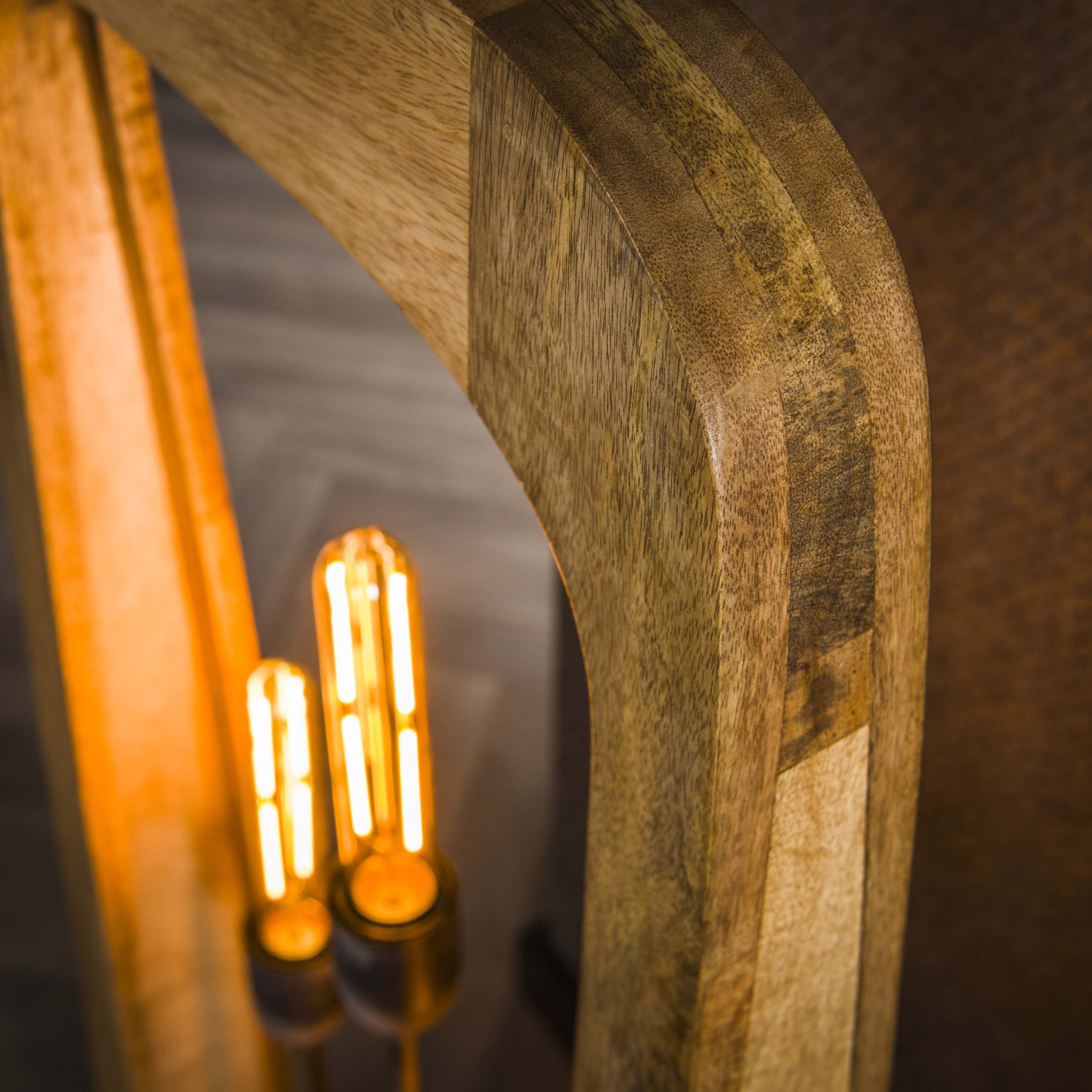 Golvlampa 3L bray / Solid mango naturell