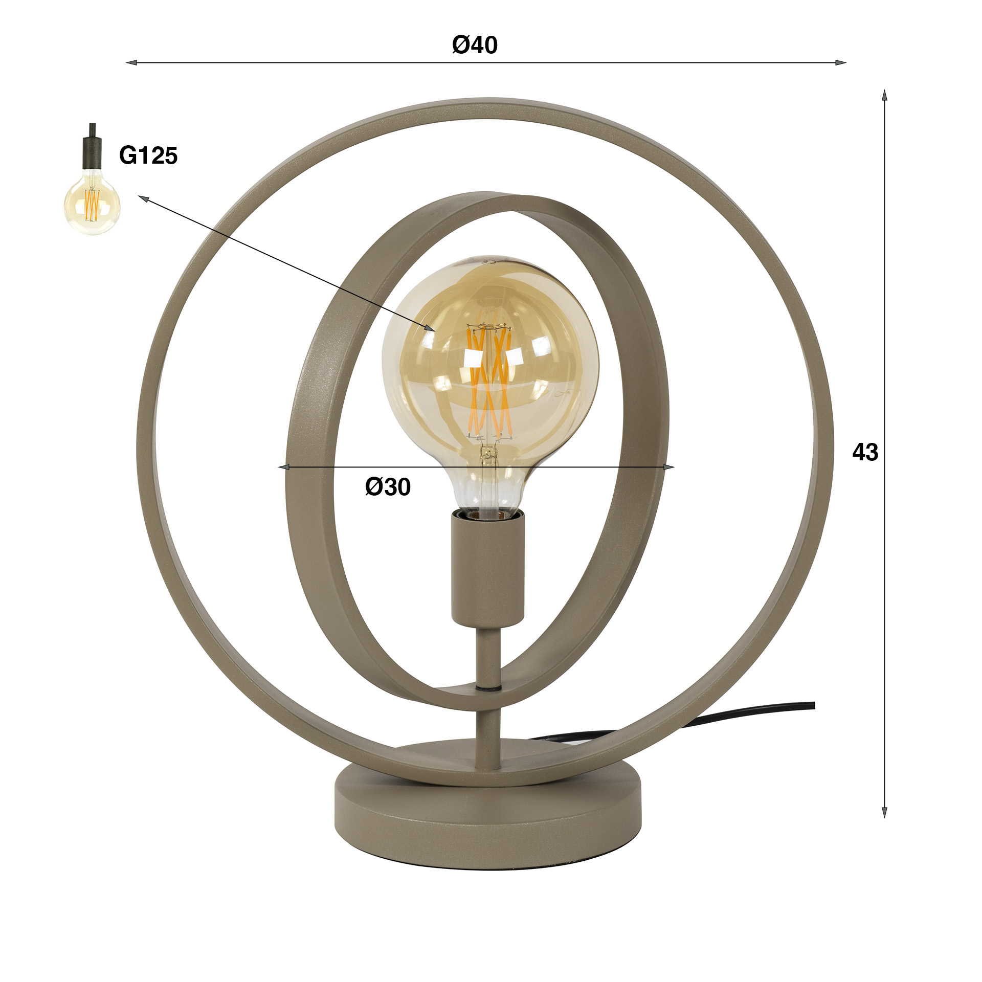 Bordslampa Turn Around 1-ljus - beige