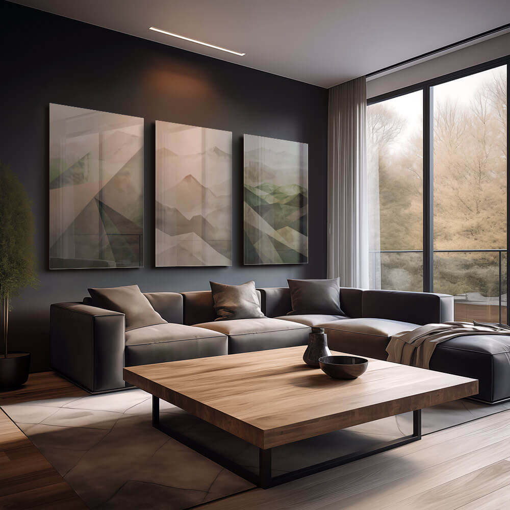 Bundle: "Misty Geometry" (3x) – Glass