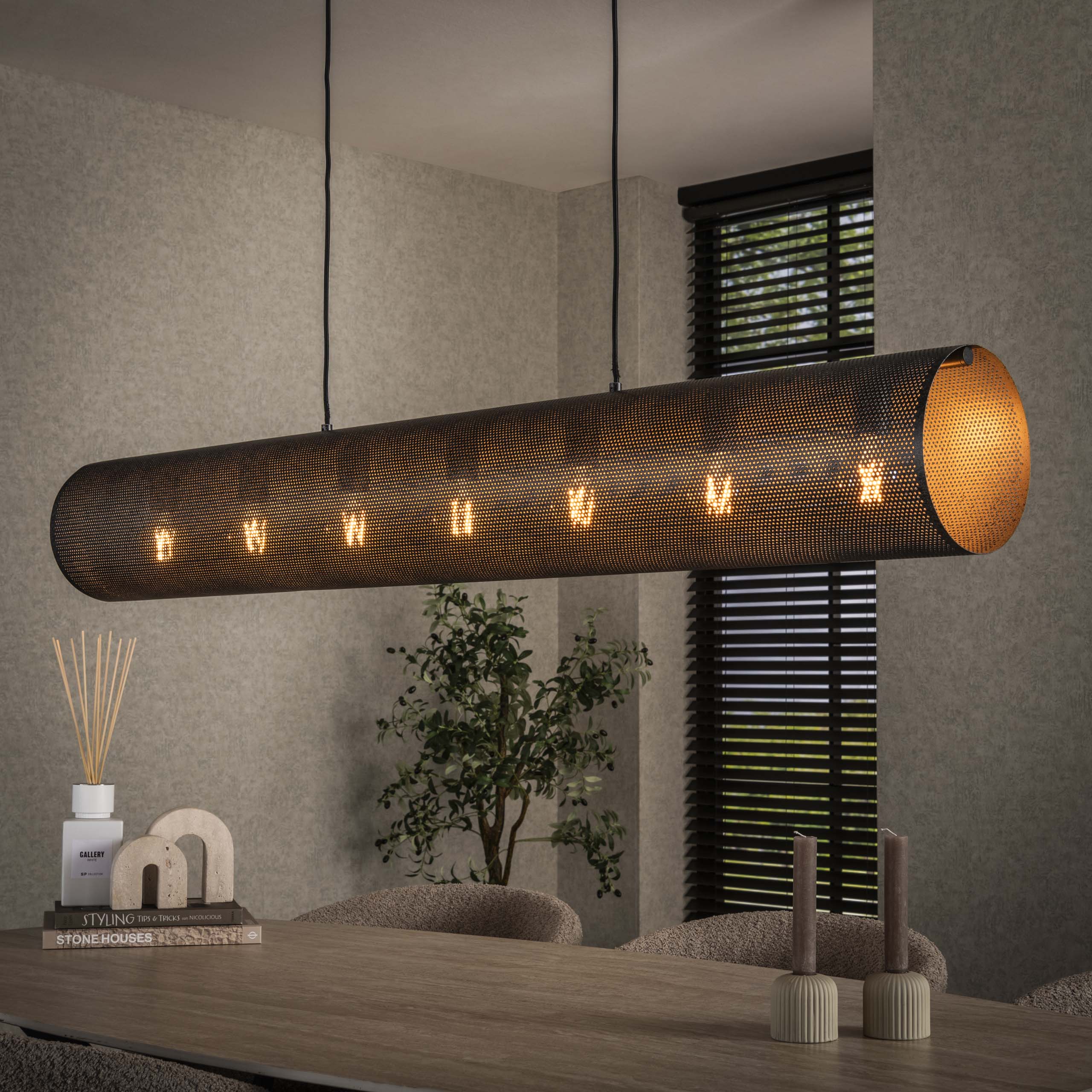 Hänglampa Tubon Mesh 7-light Artic svart