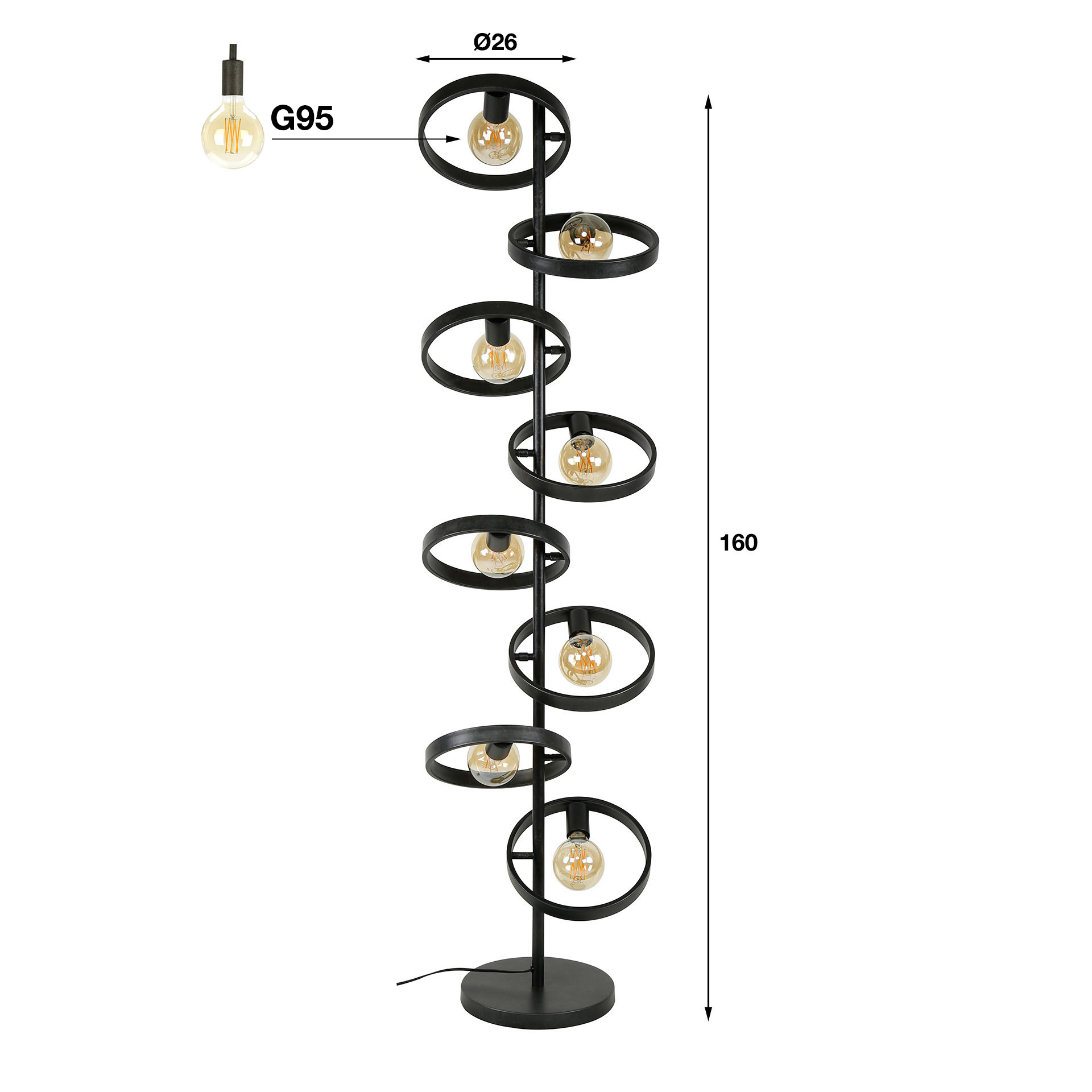 Golvlampa 8L hover / Charcoal