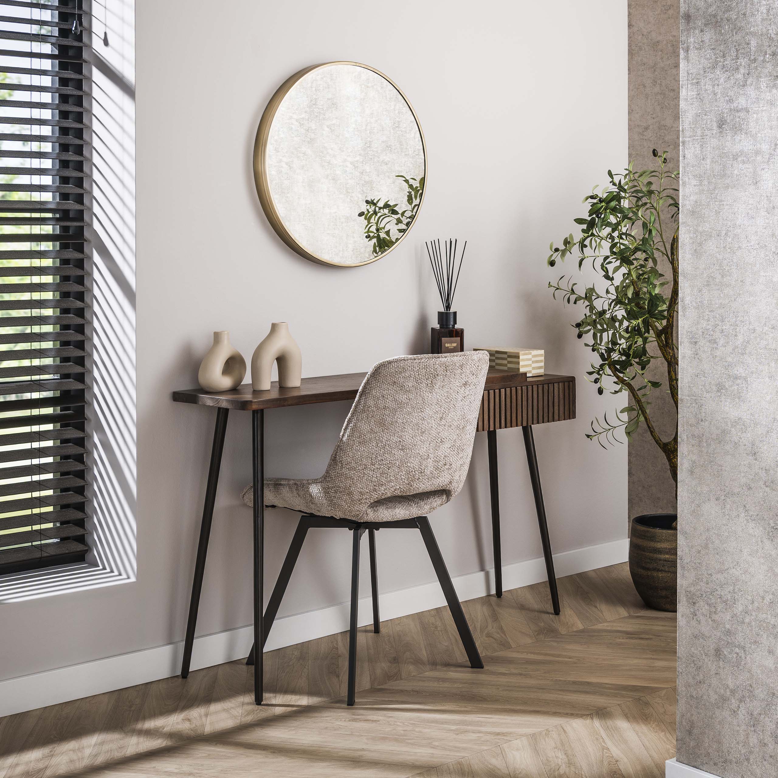 Hall/sminkbord Carve 1 låda - Solid akaciabrun