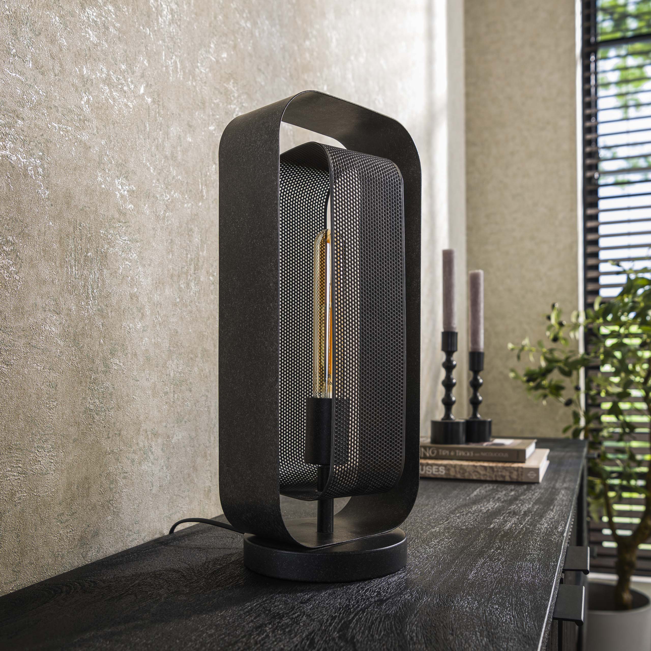 Bordslampa 1L mesh rotate / Artic svart