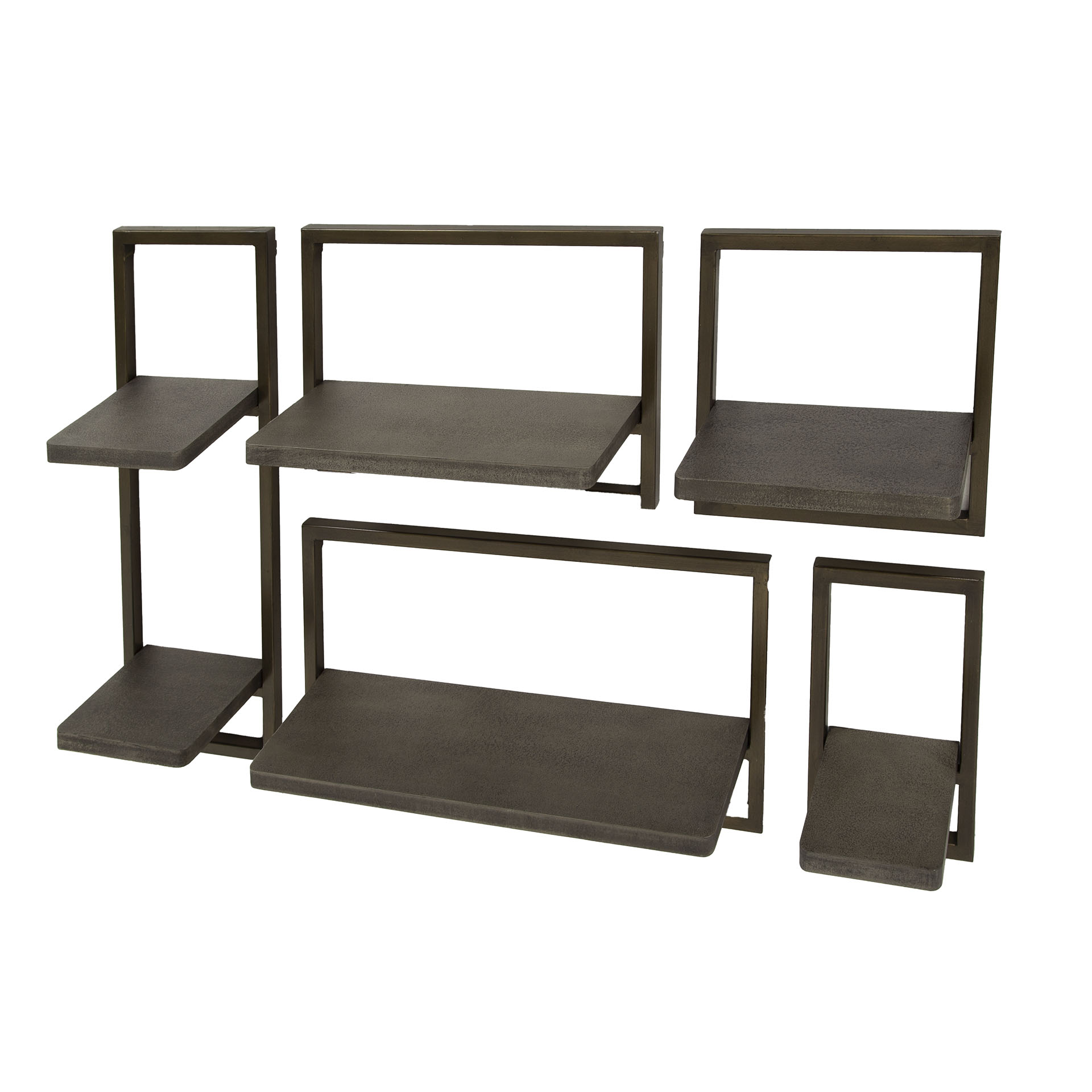 Vägghyllsats/5 Ferro / Brons antik