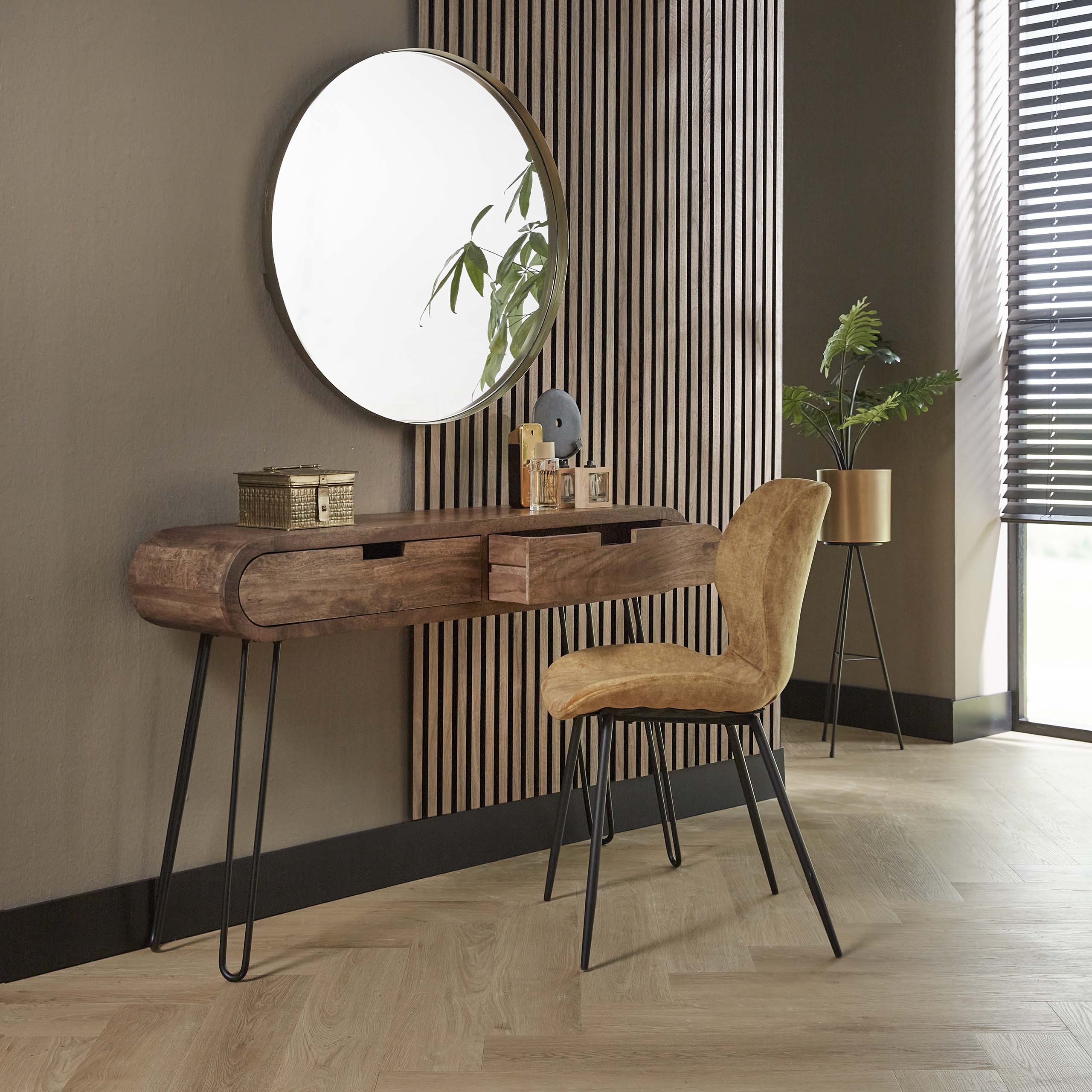 Sminkbord 2L fat / Solid mangosandfärg