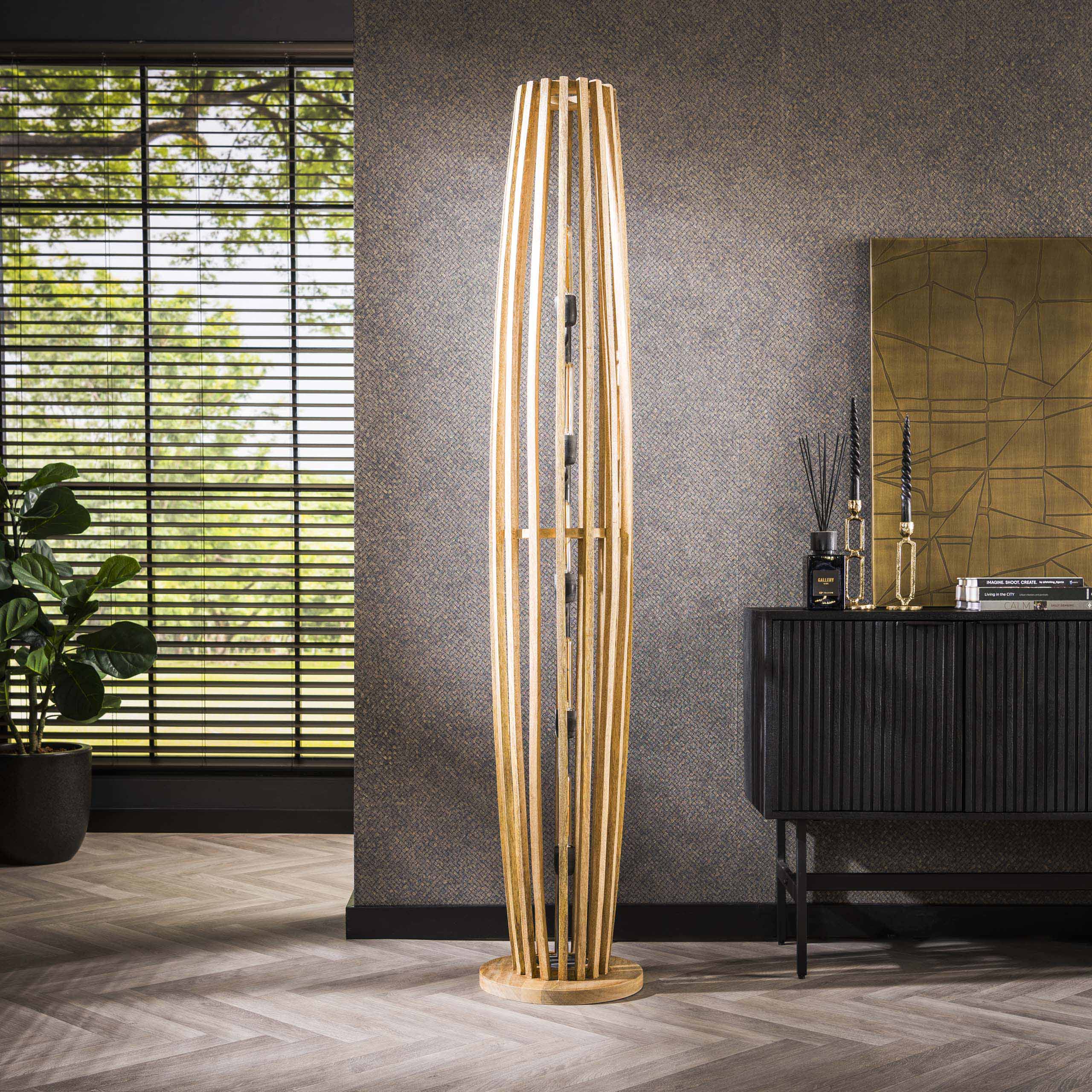 Golvlampa 5L orbit XL / Solid mango naturell