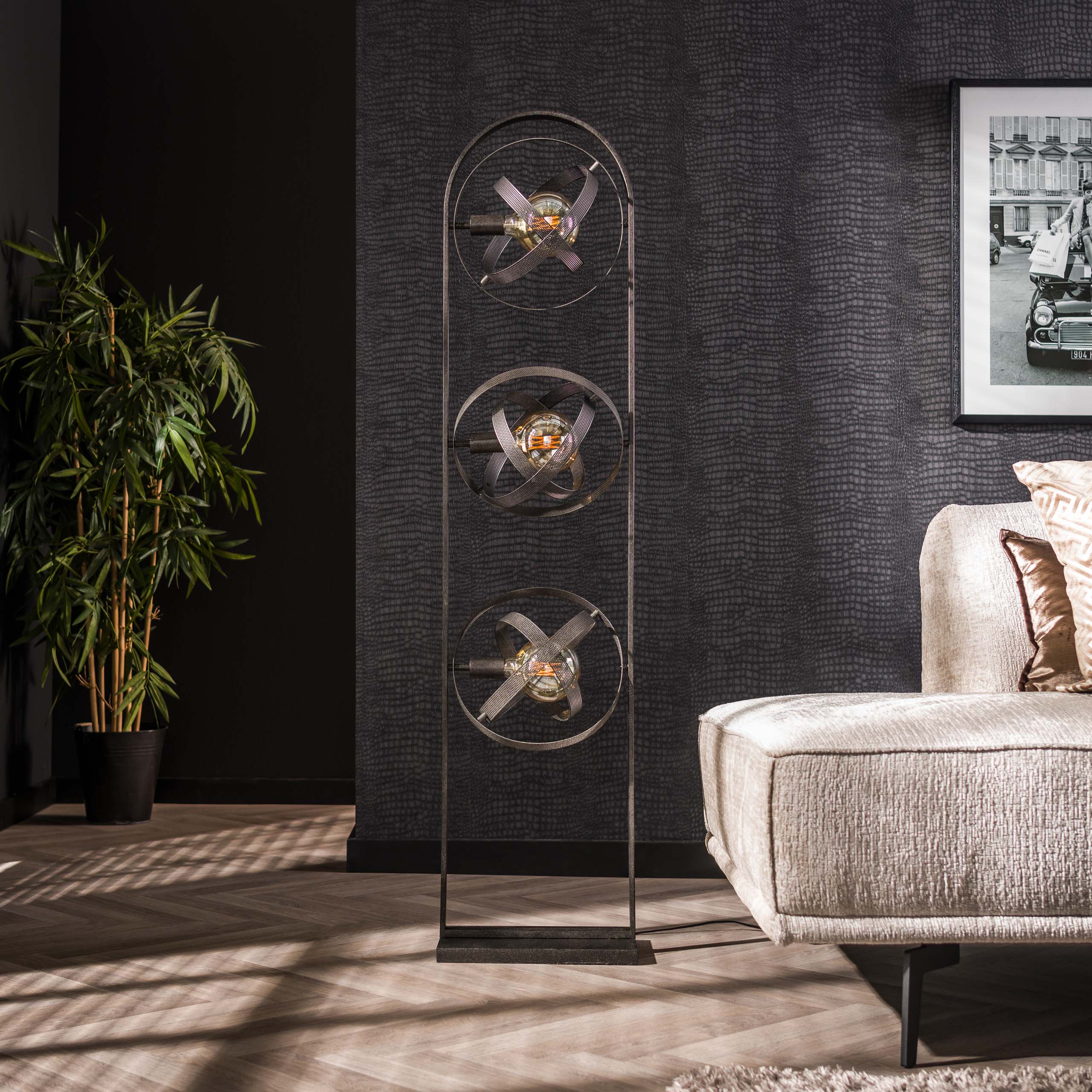 Golvlampa Cosmos 3-ljus Artic svart