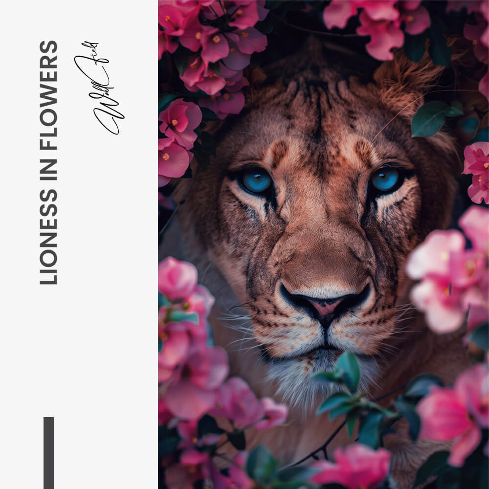 Lioness in Flowers – Glass