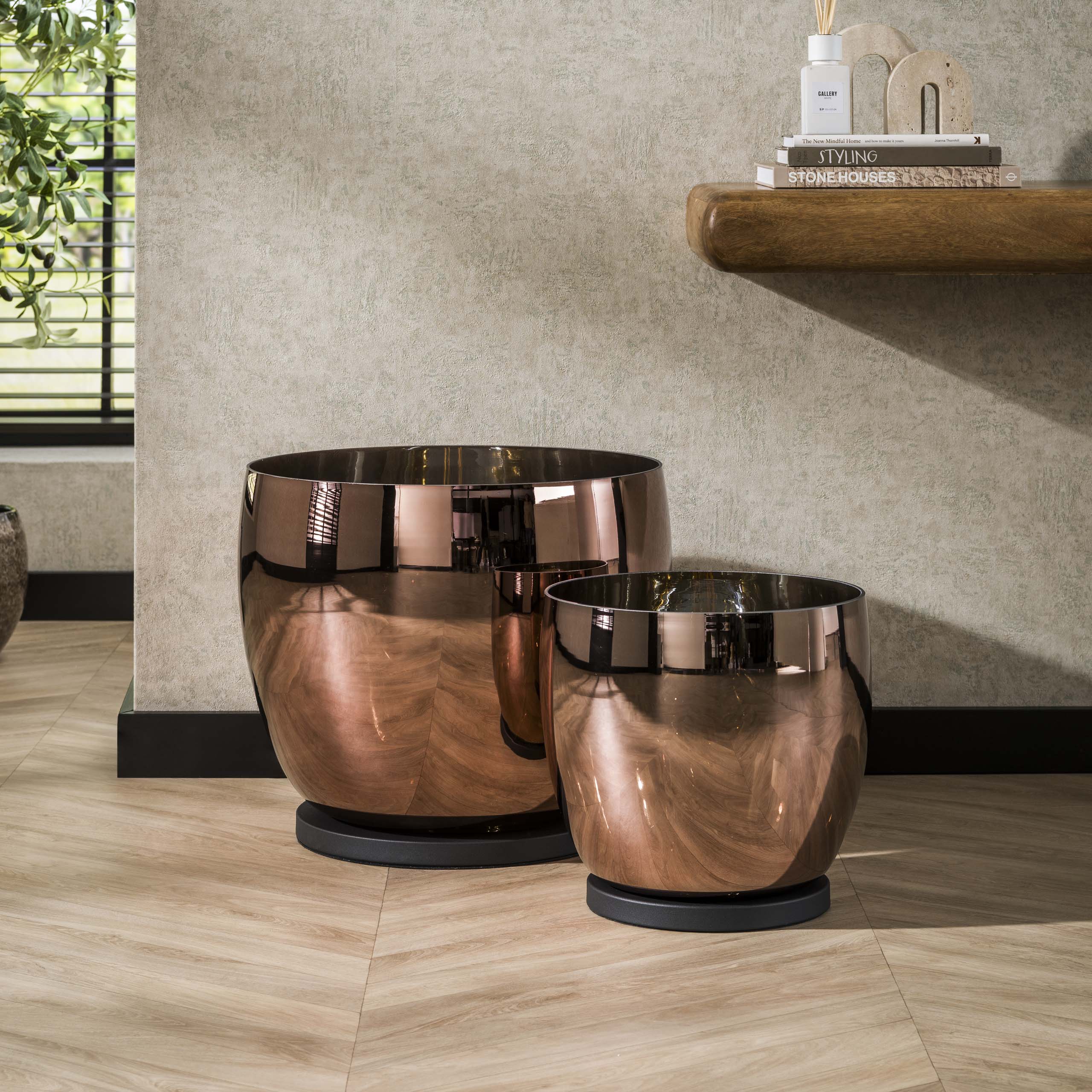 Golvlampa UP XL 1-ljus kopparglas