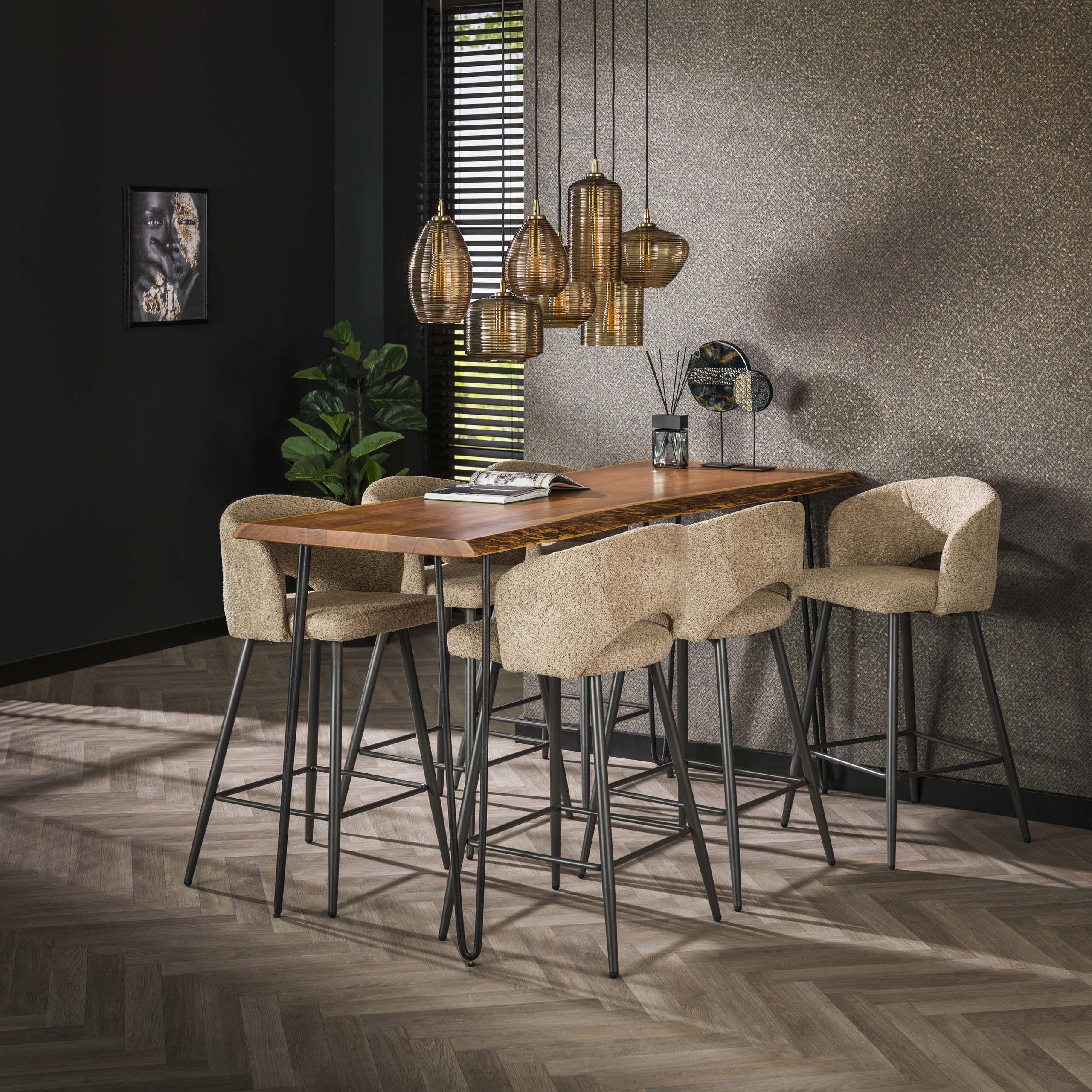 Barstol Salong - set om 2 - Bouclé sand