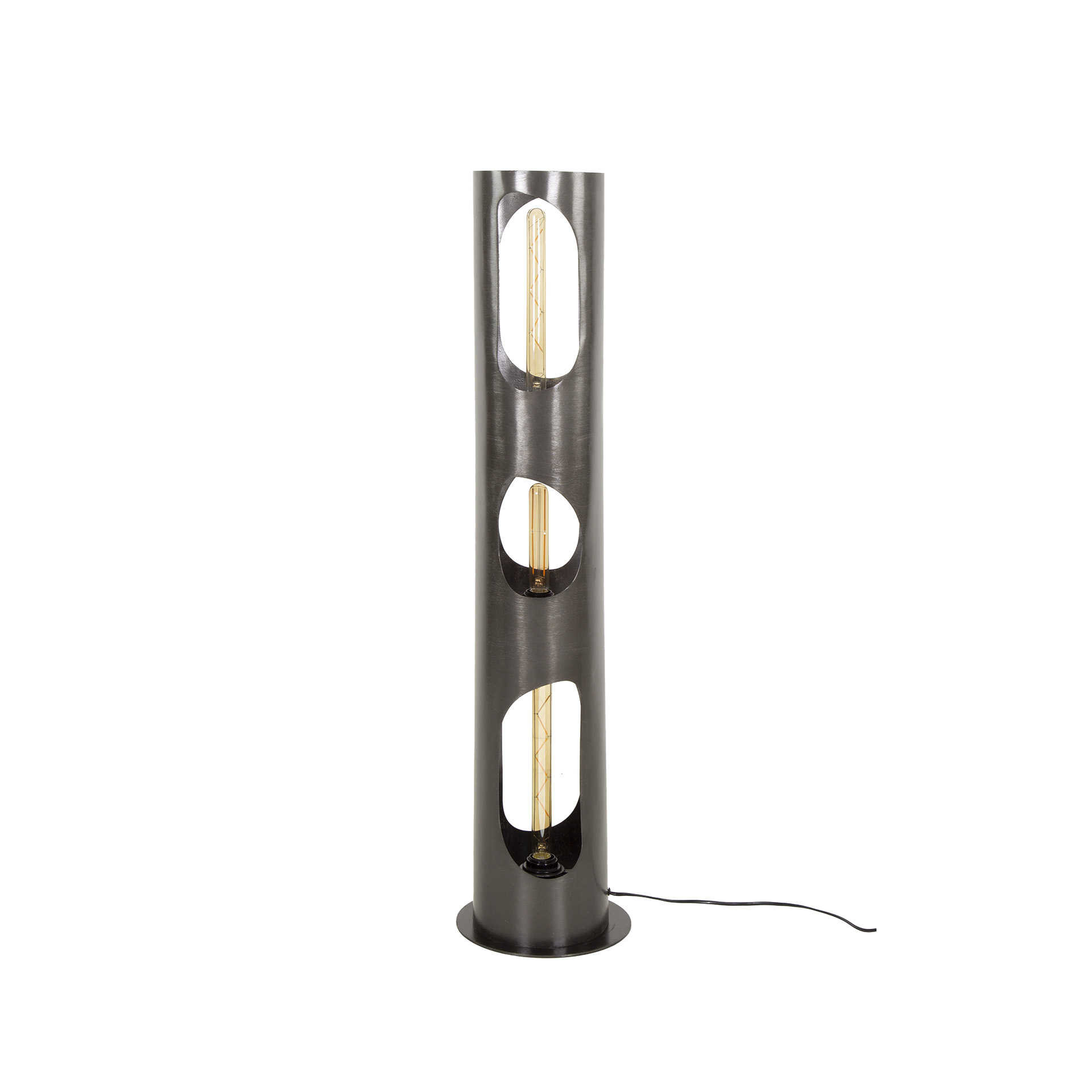 Golvlampa Organic Cylinder 3-light - Svart nickel