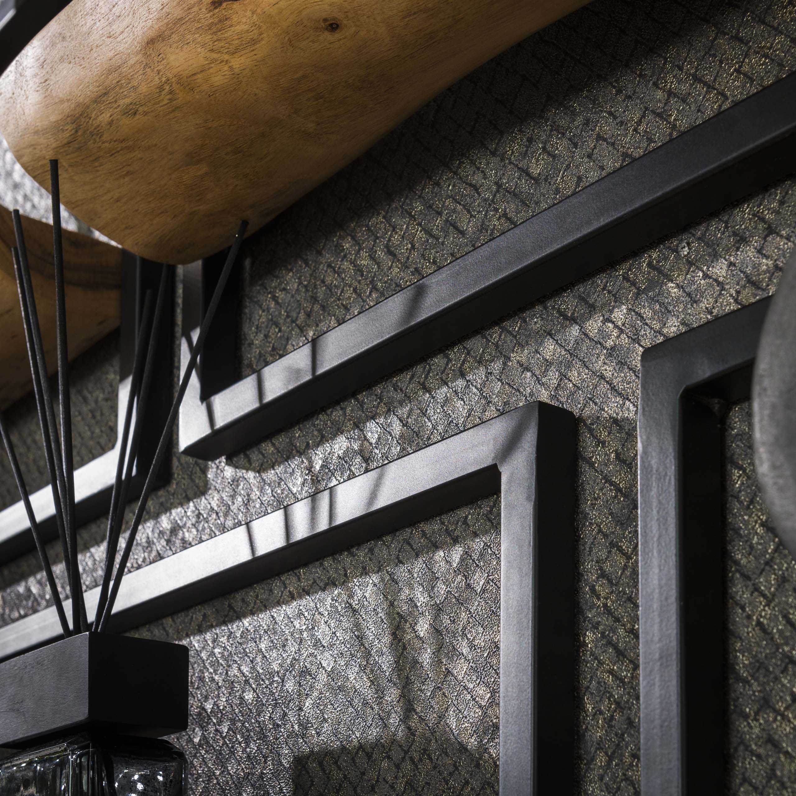 Vägghyllsats/5 kanter / Solid akacia natur