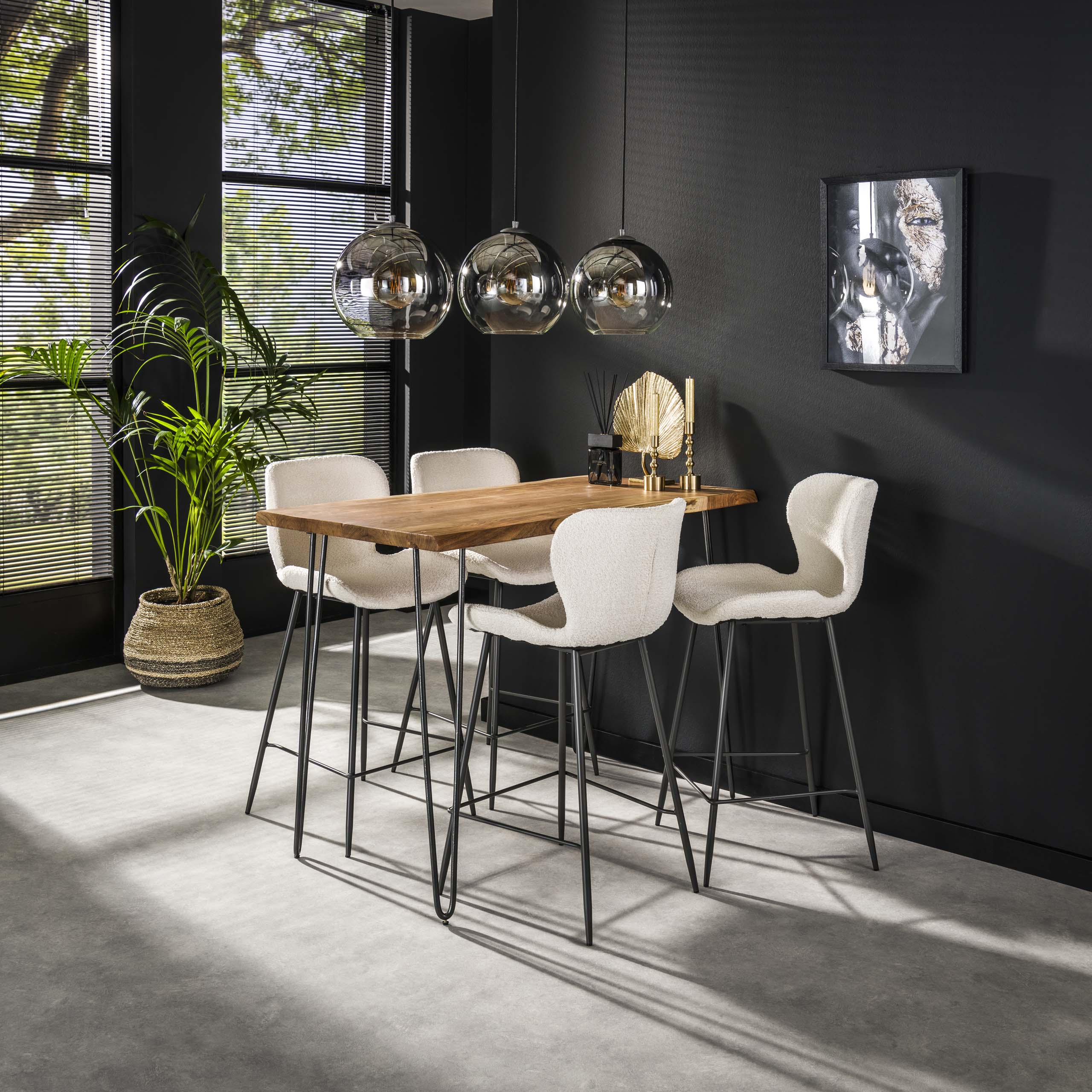 Barbordskant 130 / Solid akacia natur