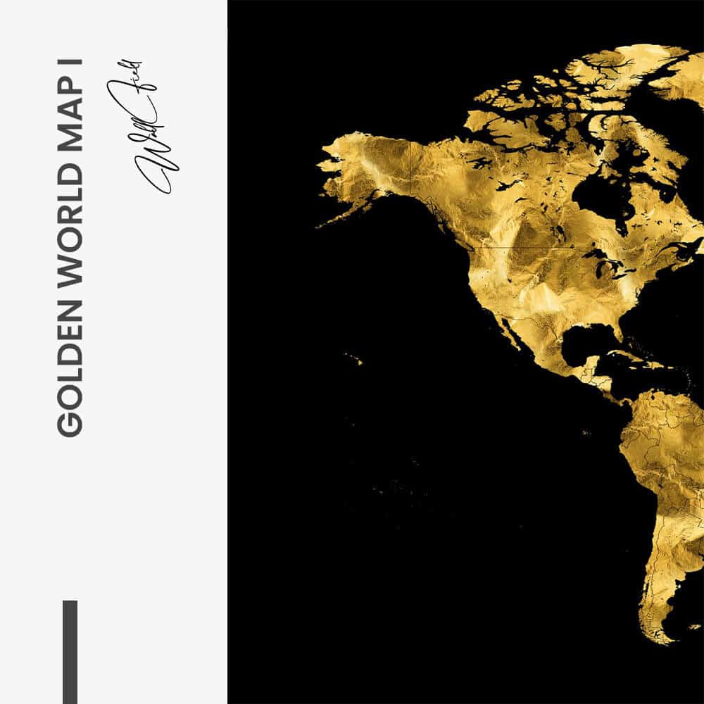 Bundle: "Golden World Map" (3x) – Glass