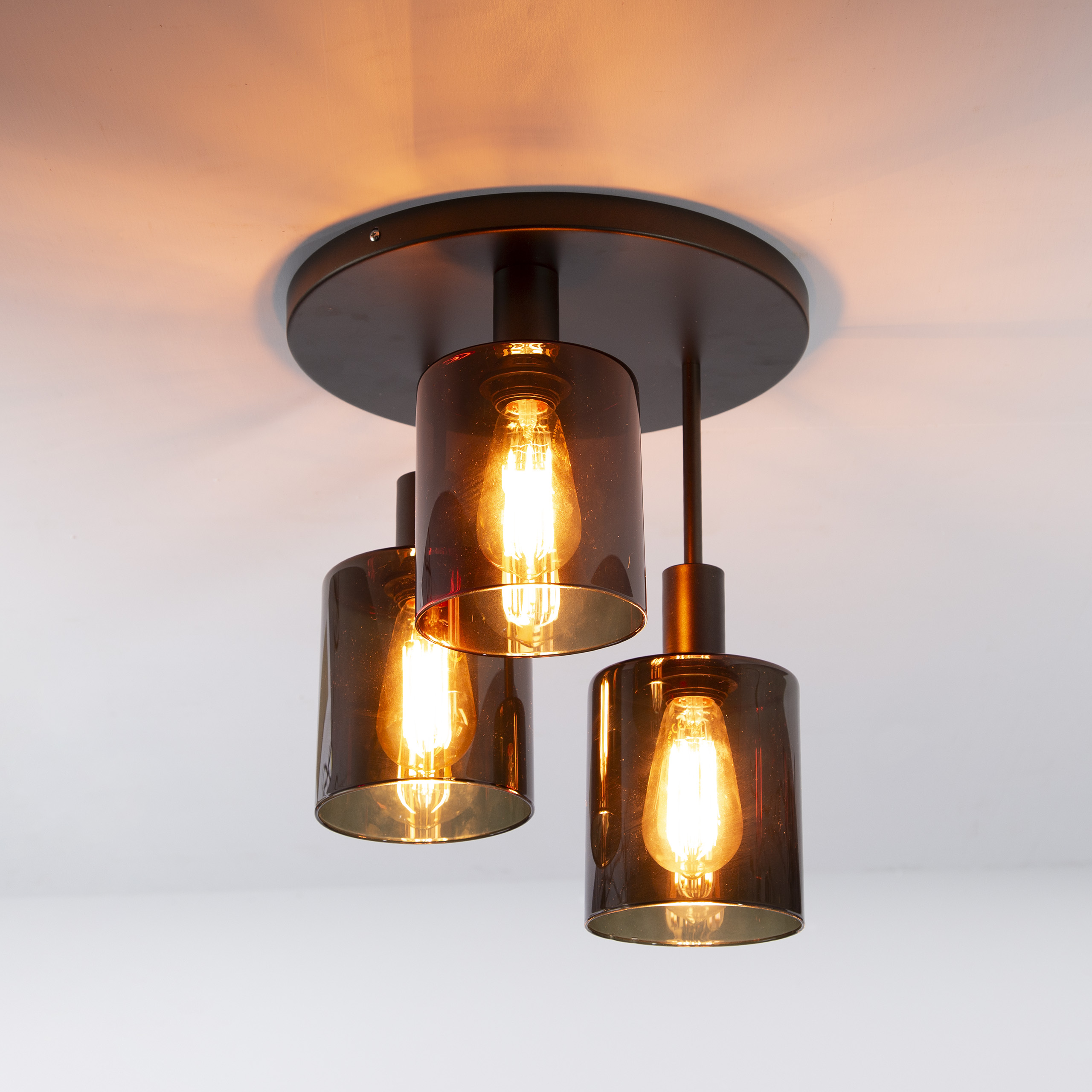 Taklampa Sepiora 3-light - Sienna brun