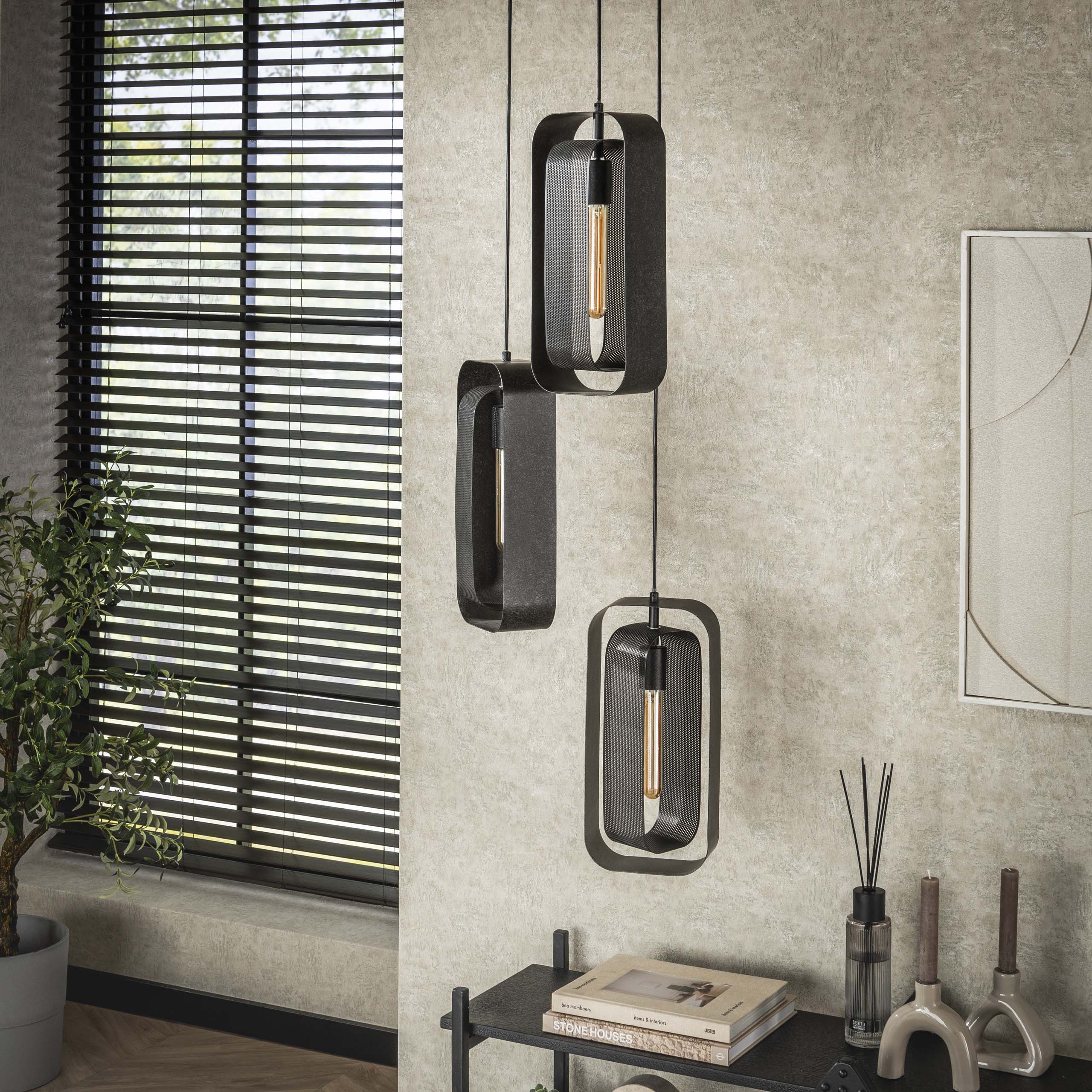 Hänglampa 3L mesh rotate / Artic black