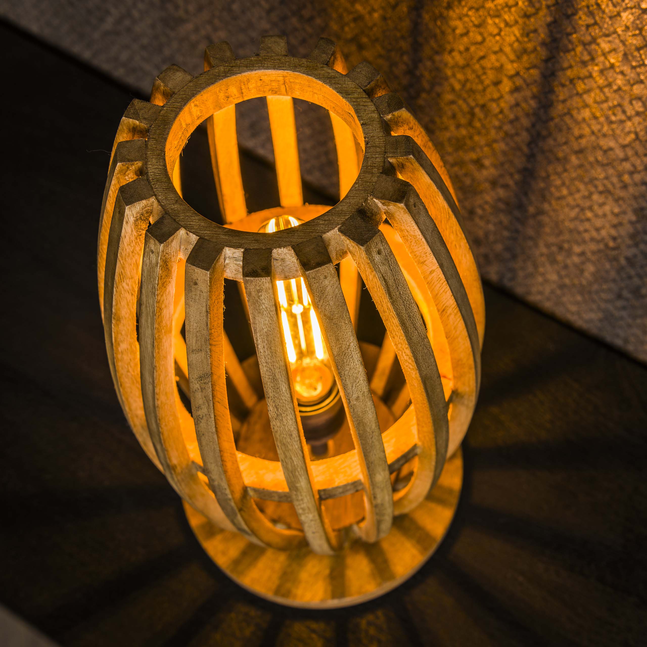 Bordslampa 1L orbit / Solid mango naturell