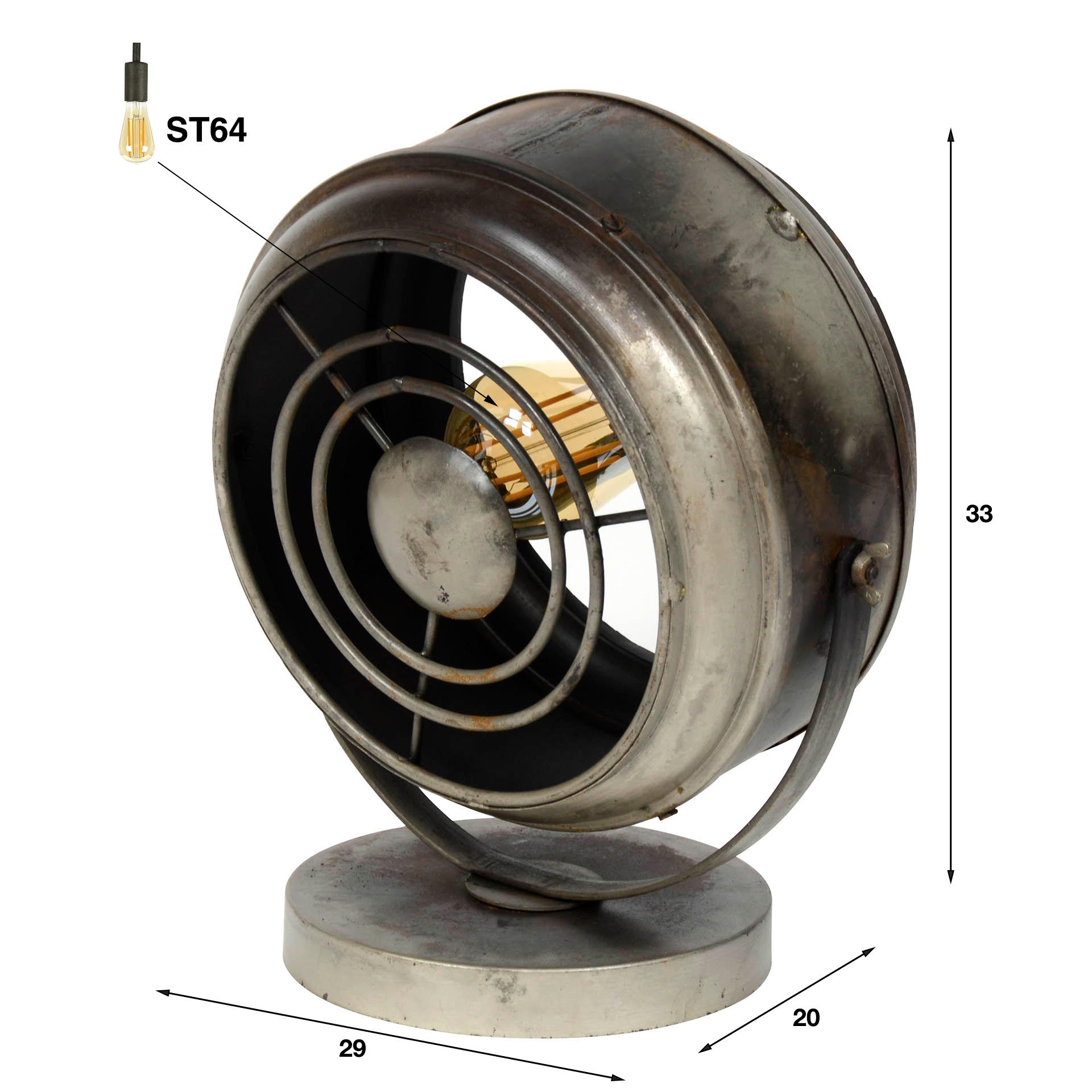 Bordslampa / Gammalt silver