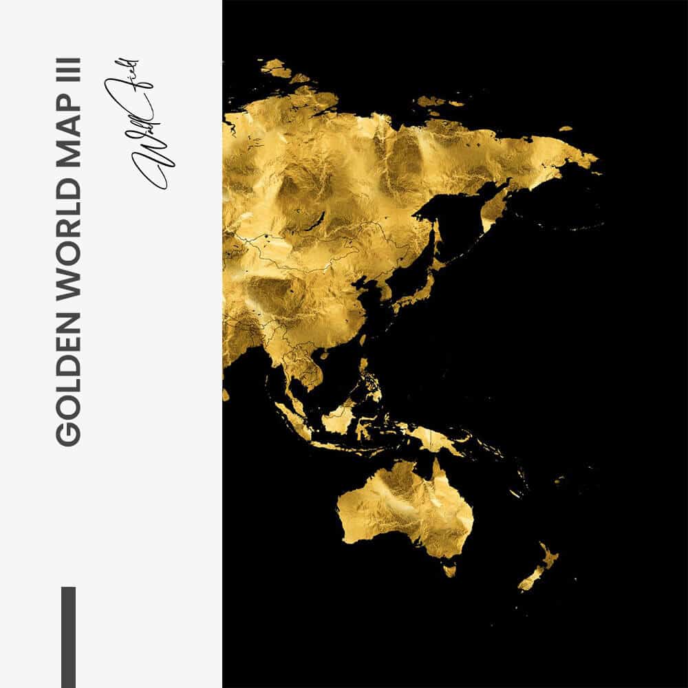 Bundle: "Golden World Map" (3x) – Glass