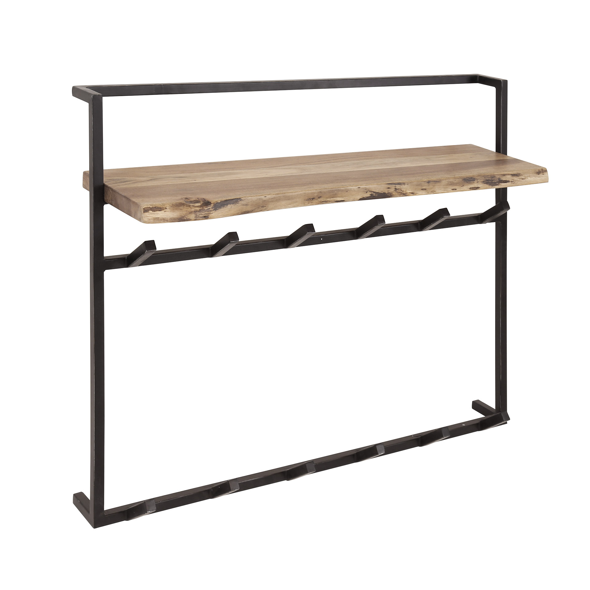 Klädställ air solid 12 krokar hylla / Solid akacia natur