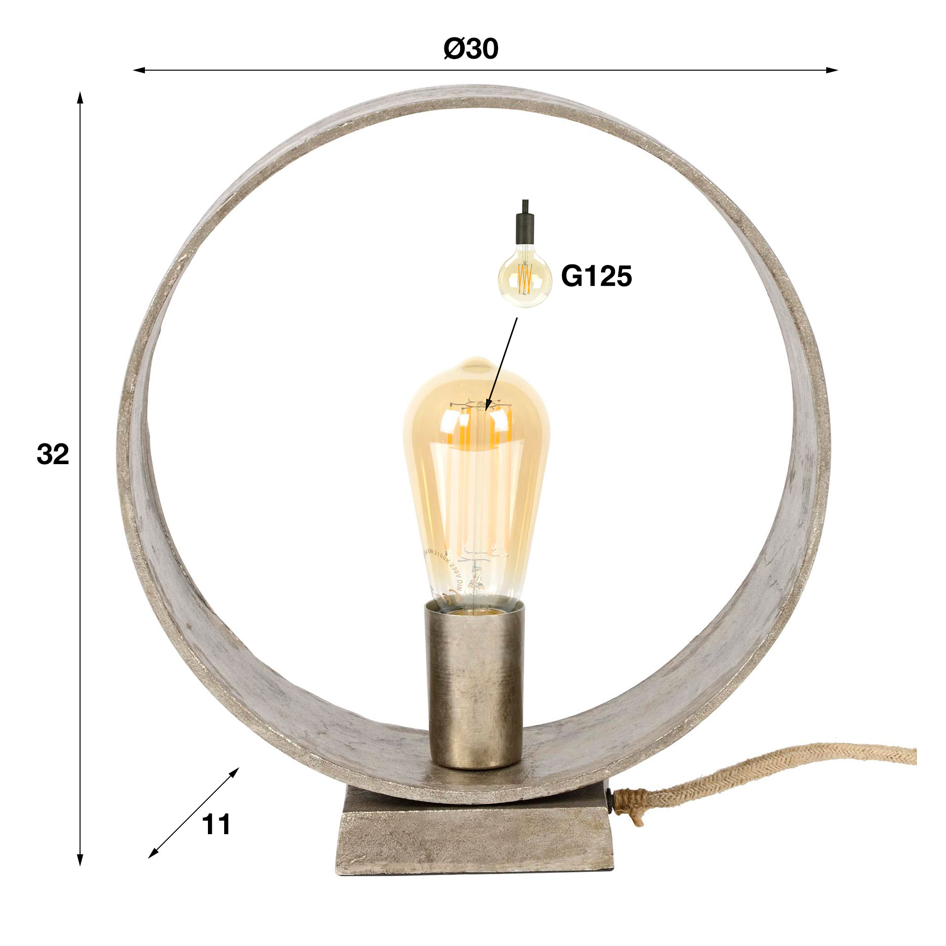 Bordslampa Loop / Antik Nickel