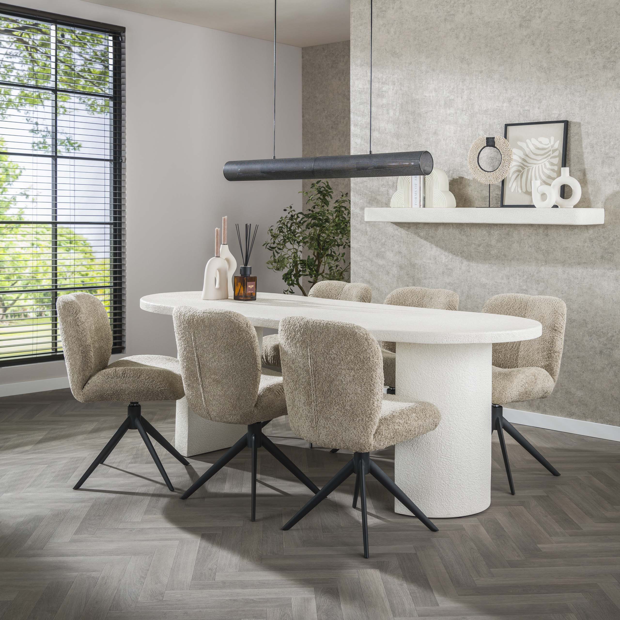 Matsalsbord valvsten 215x90cm / Marmorkomposit