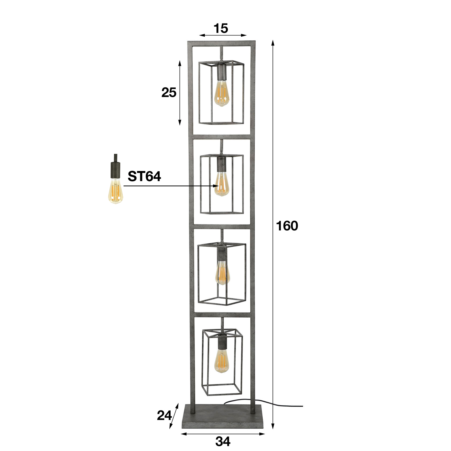 Golvlampa 4L Angular