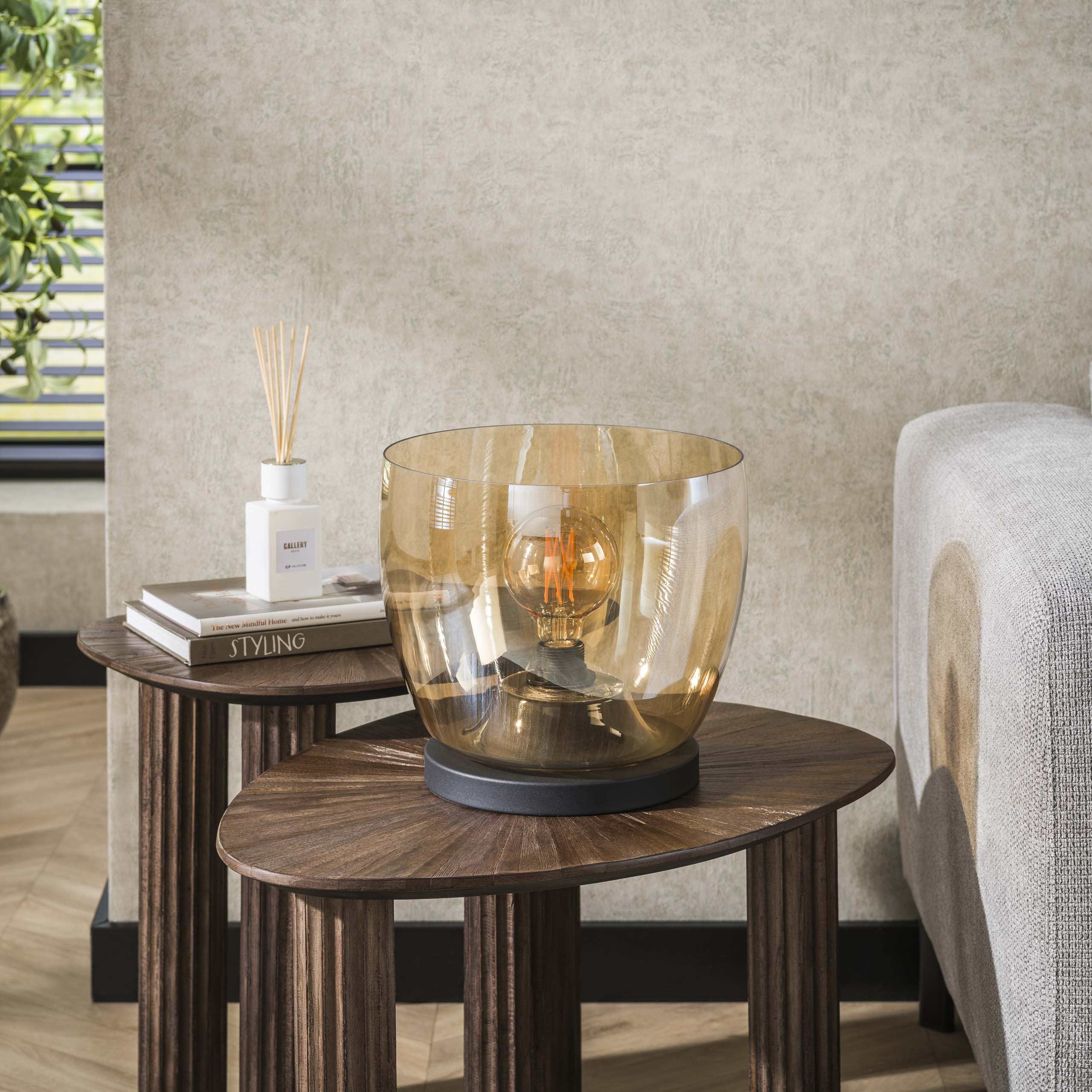 Golvlampa UP L 1-ljus - Bärnstensfärgad glas