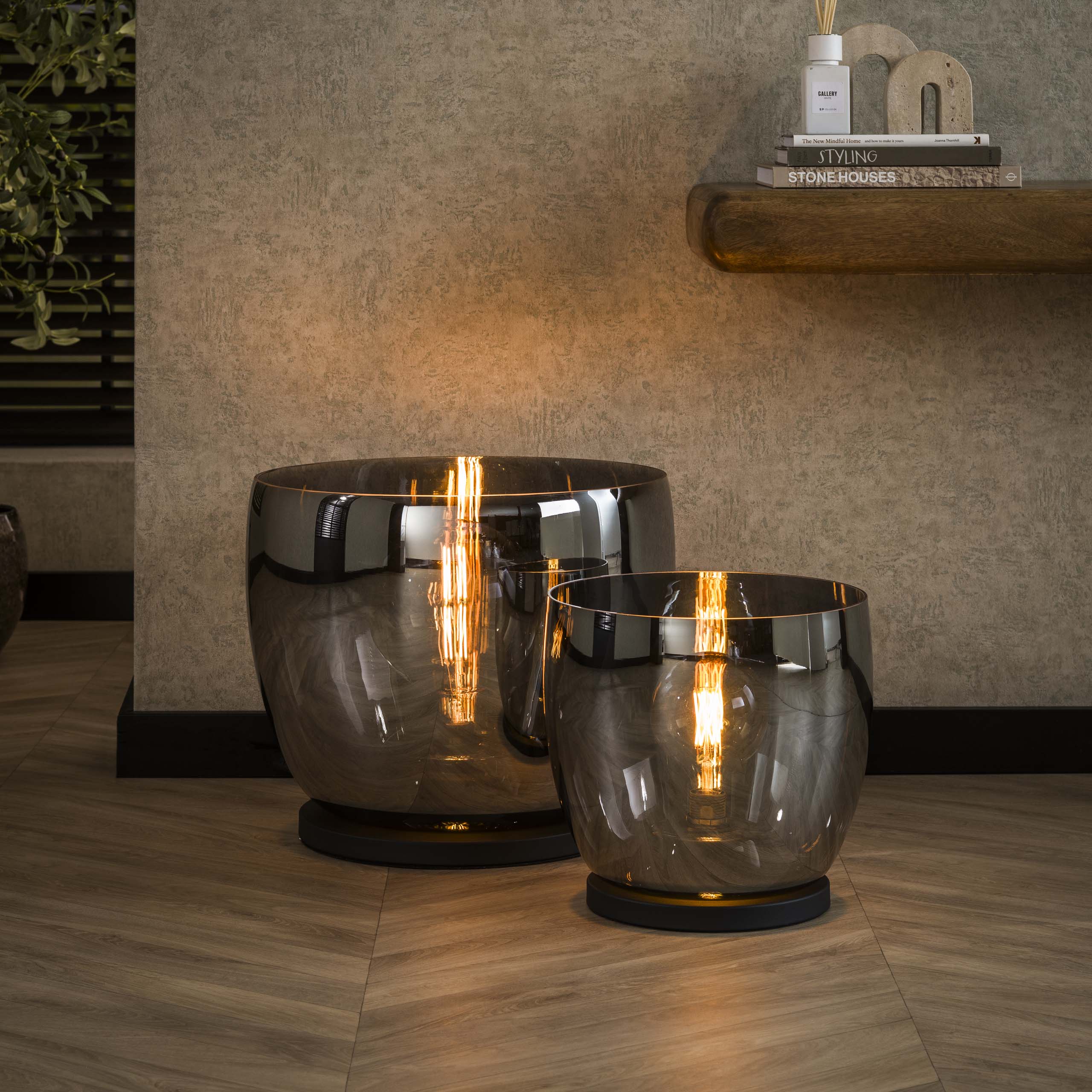 Golvlampa UP XL 1-ljus - Rökgrått glas