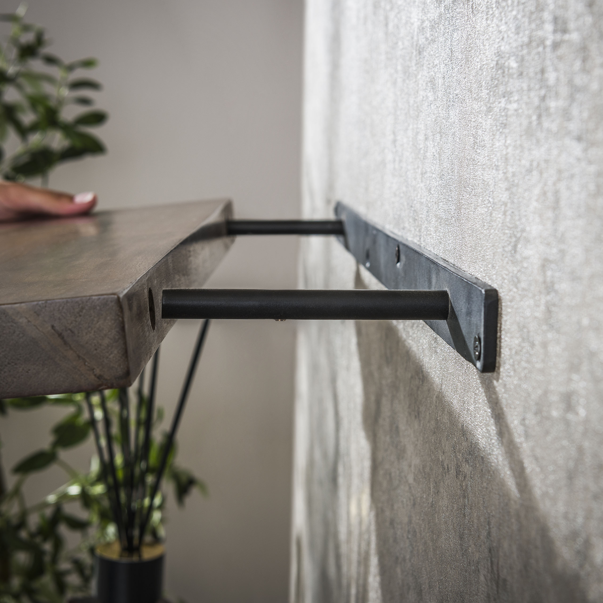 Vägghylla Carve 60 cm - Solid akaciabrun