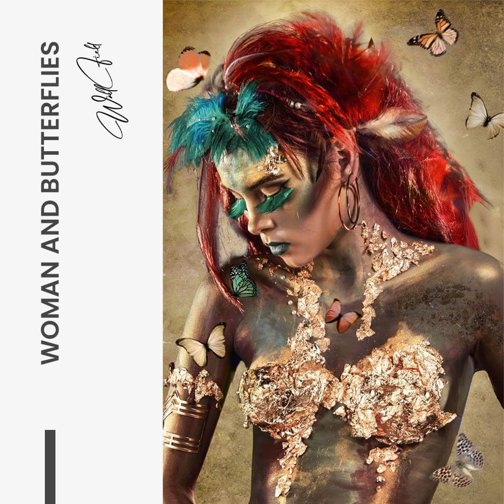 Woman and Butterflies – Glass
