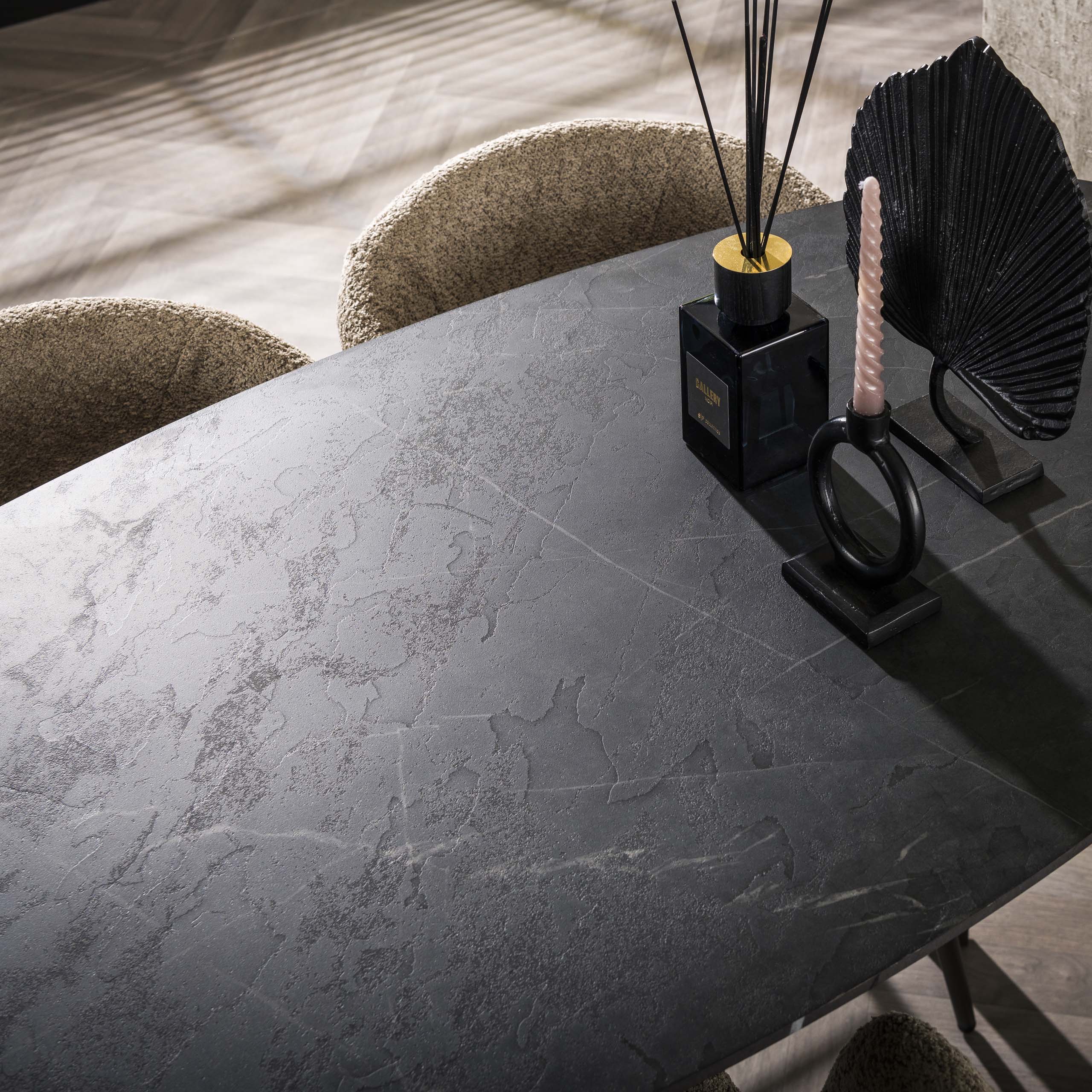 Barbord Onyx dansk oval 140 cm - 3D melamin grafit