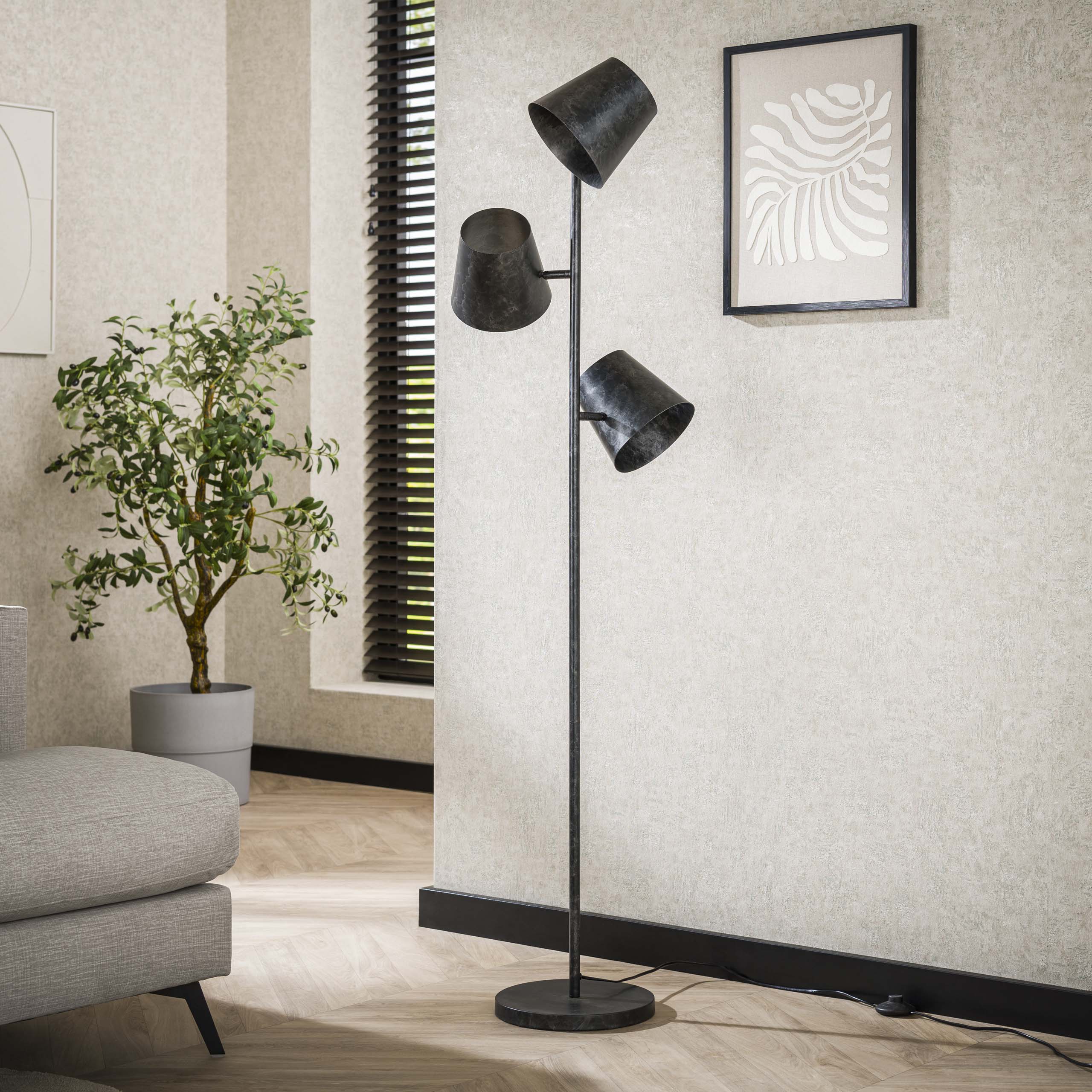 Golvlampa Kinetic 3-light - Charcoal