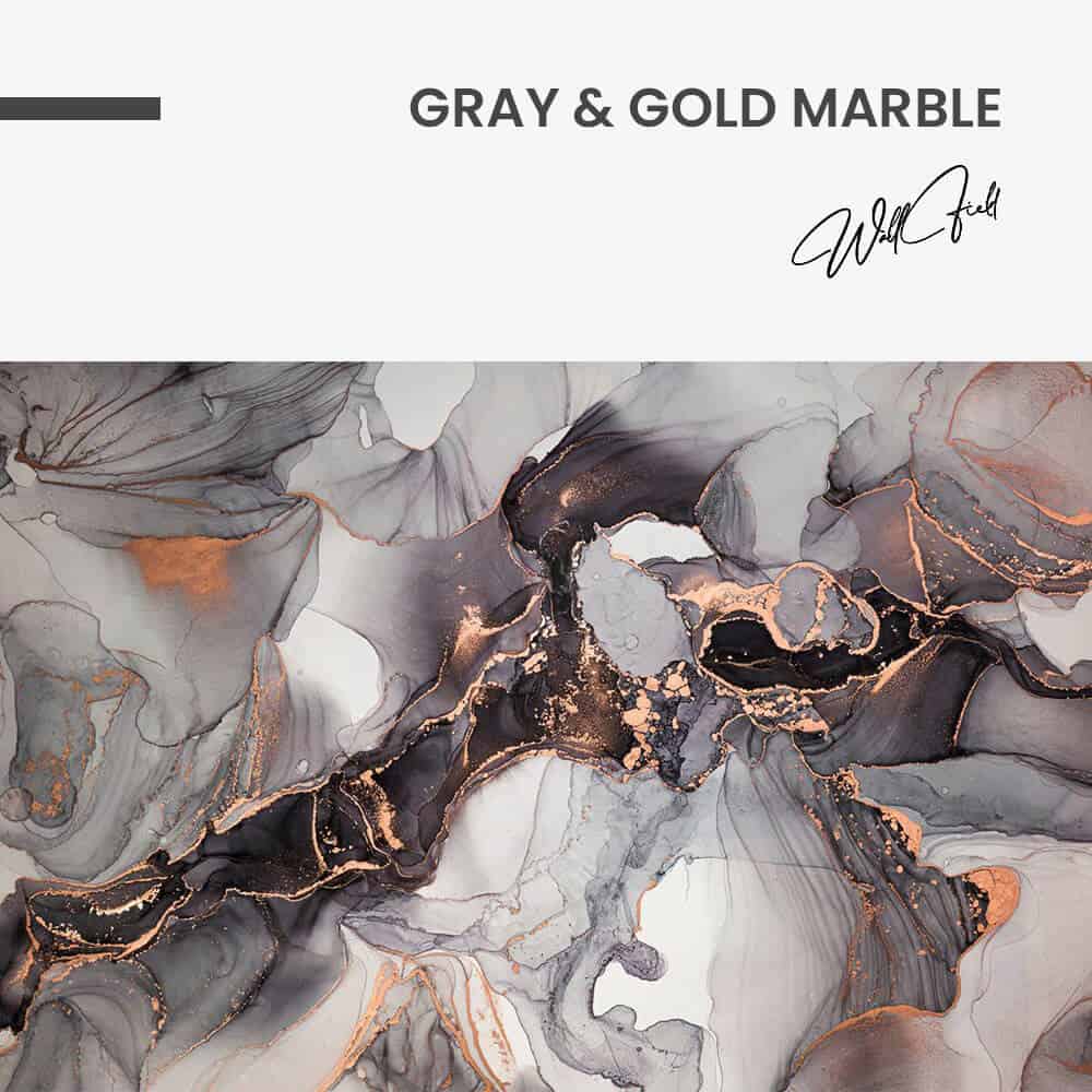 Grey & Gold Abstract Marble – Glass