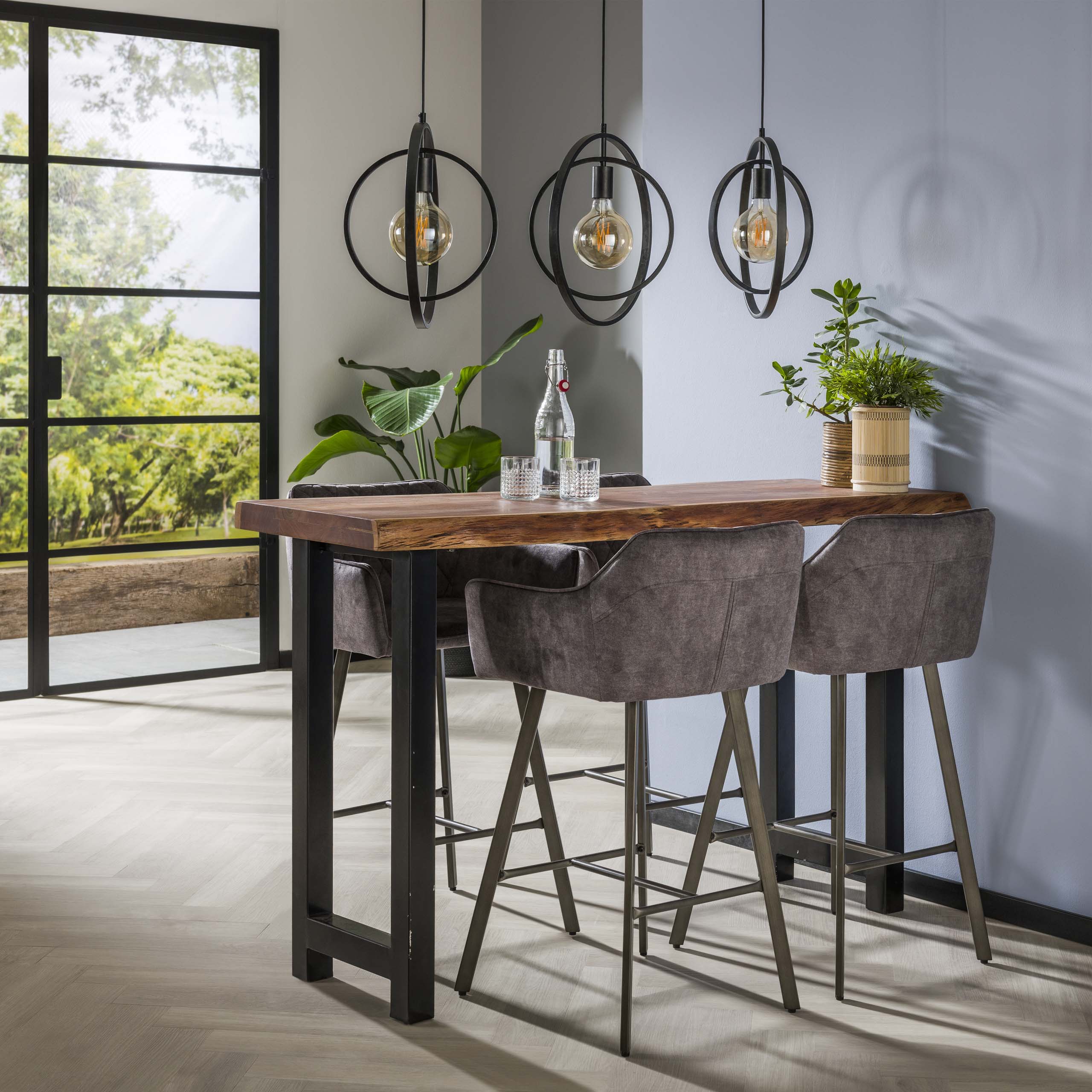 Barbordsträdstam 150, topptjocklek 60 mm / Solid akacia natur