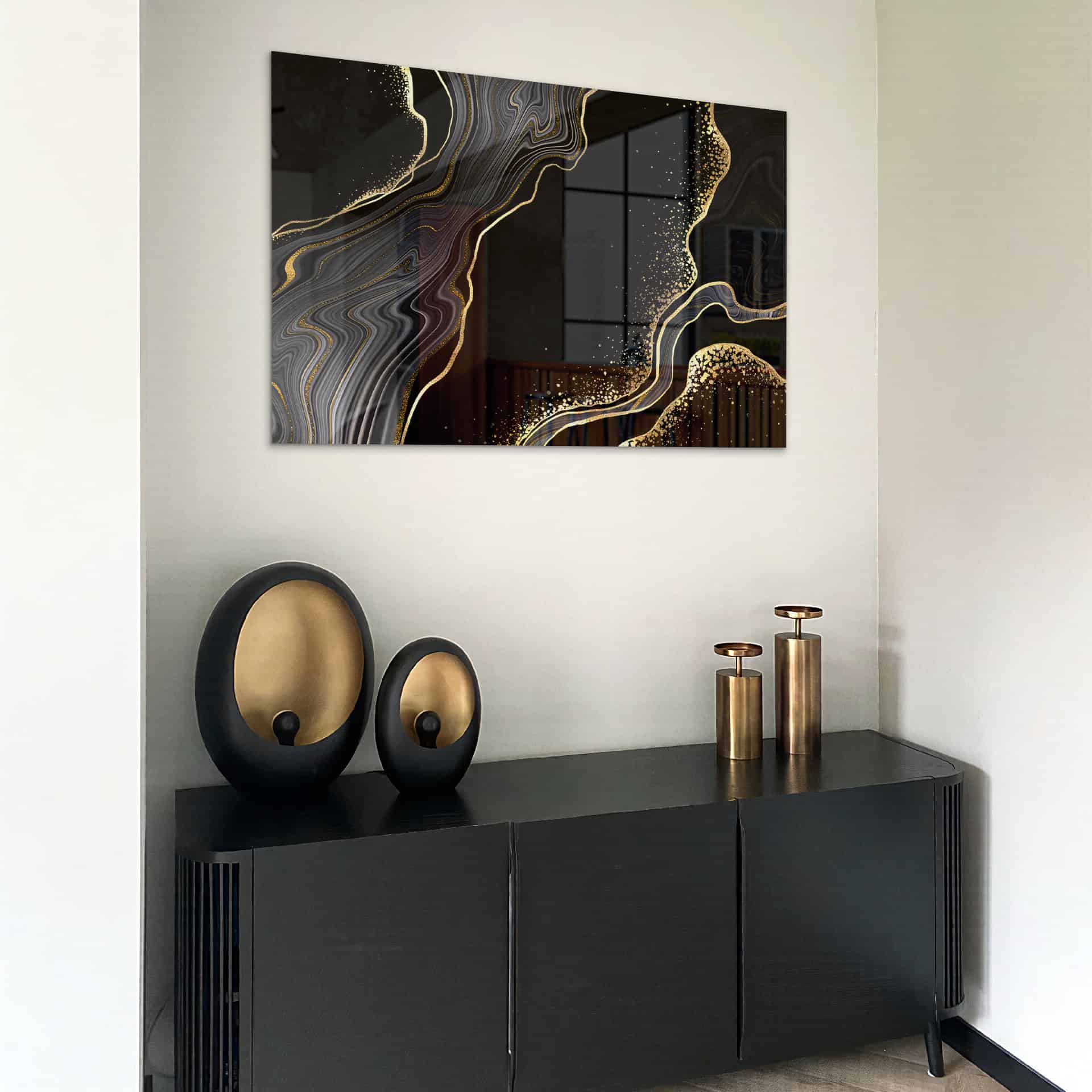 Black & Gold Stone – Glass