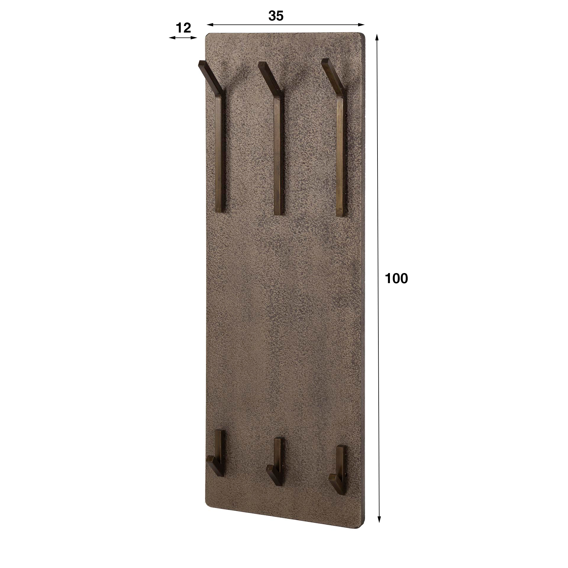 Klädhängare Ferro 2x3 krokar hög / Brons antik