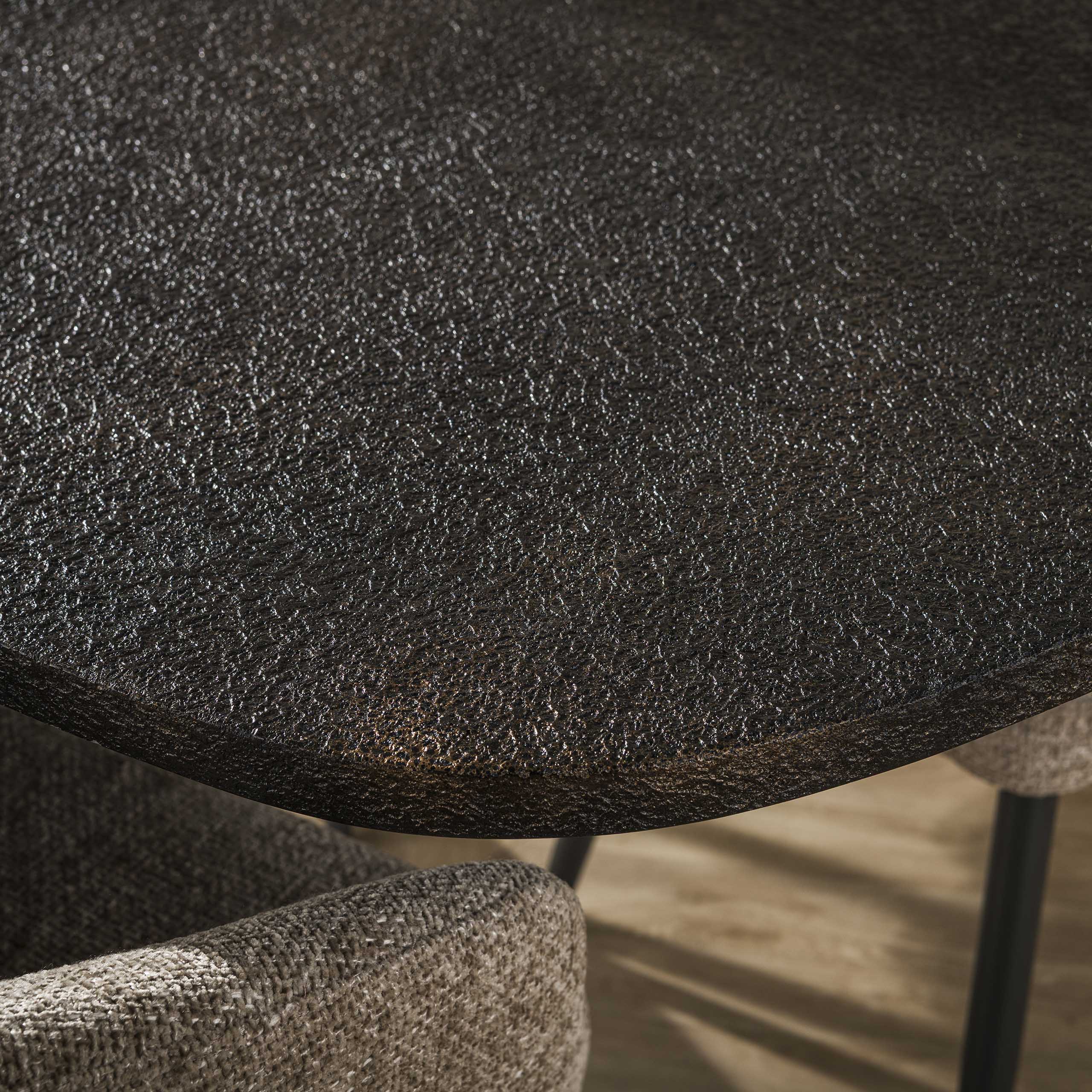 Matbord Metallic dansk oval 180 cm - Grå